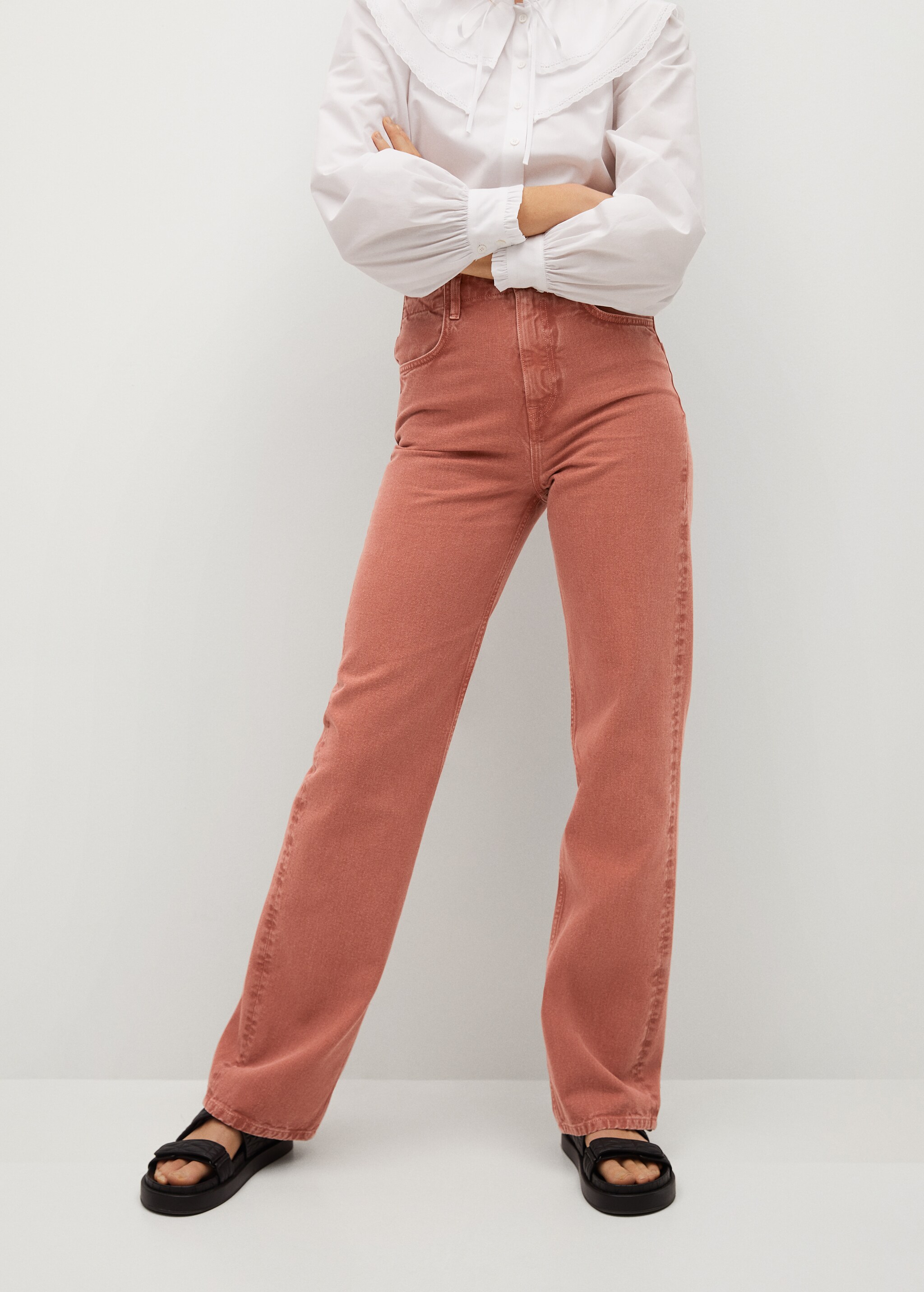 Jeans wideleg tiro alto - Plano medio
