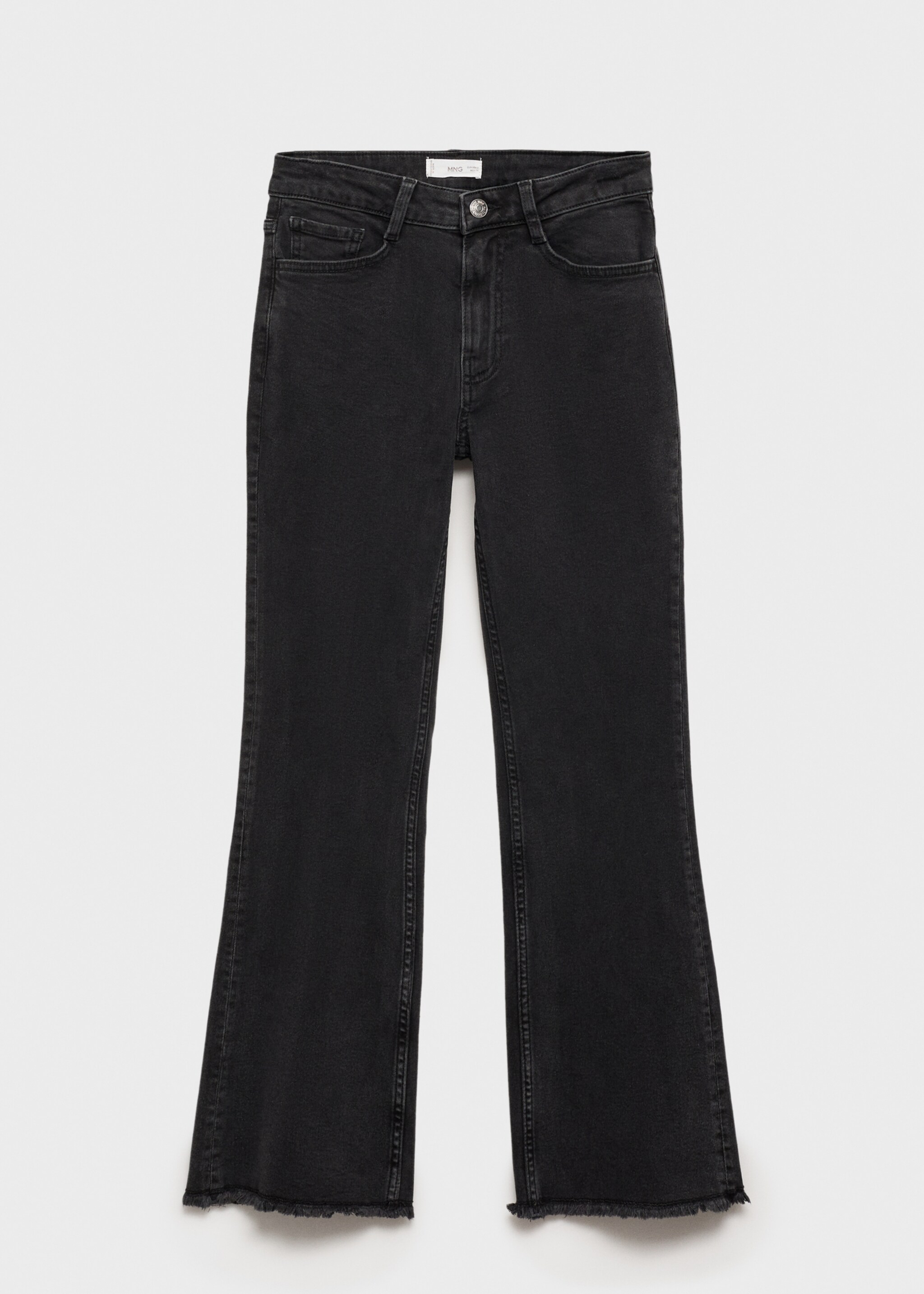 Crop flared jeans - Article without model, Black denim. Ref: 87001071-00.