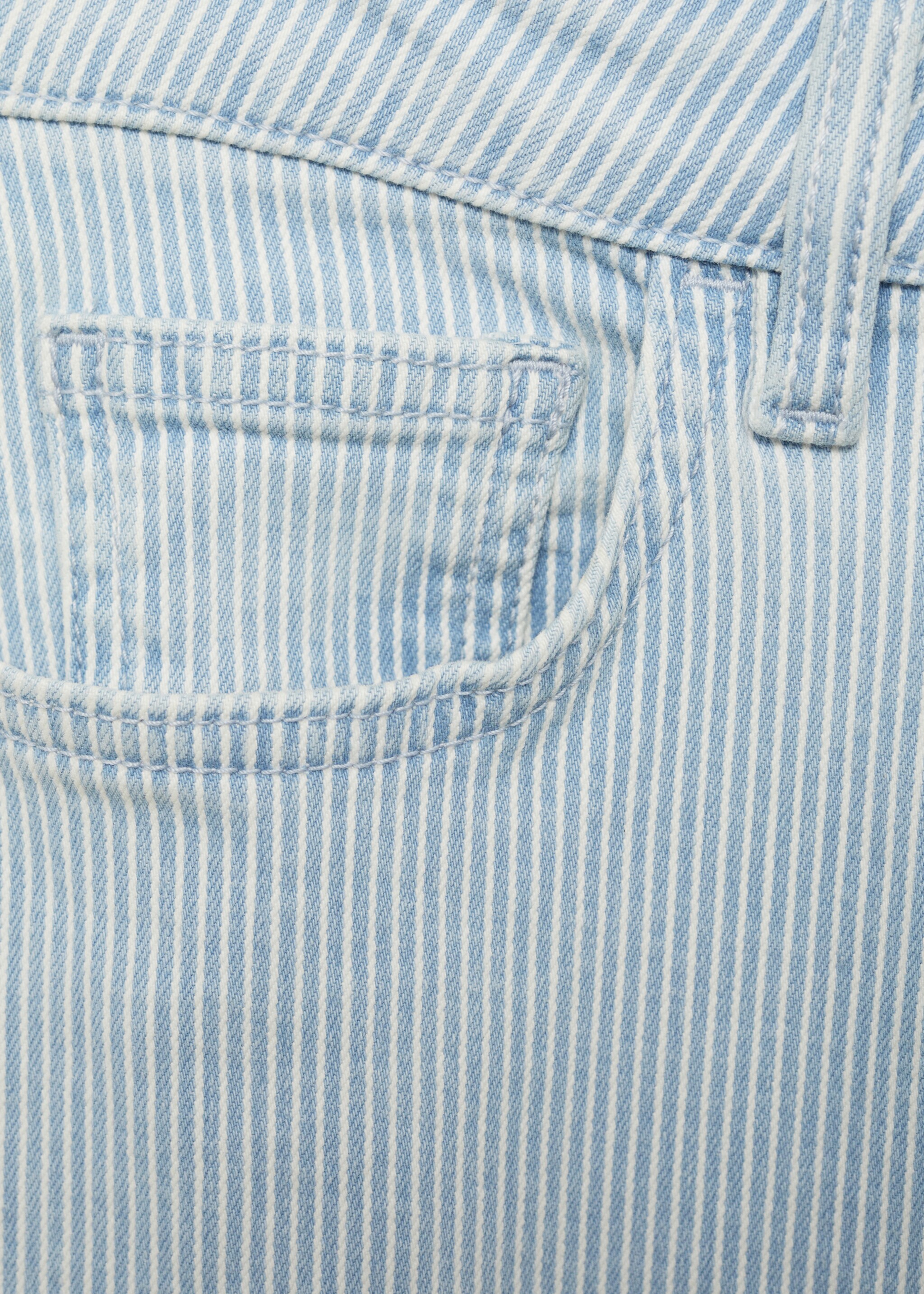 Gestreepte culotte jeans - Detail van het artikel 0, Blauw. Ref: 87001074-00.