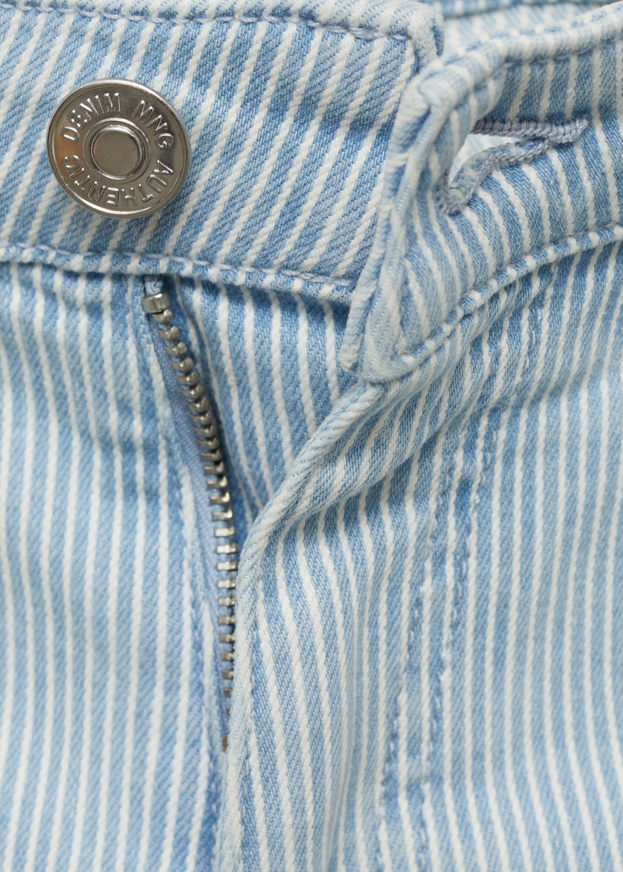 Gestreepte culotte jeans - Detail van het artikel 8, Blauw. Ref: 87001074-00.