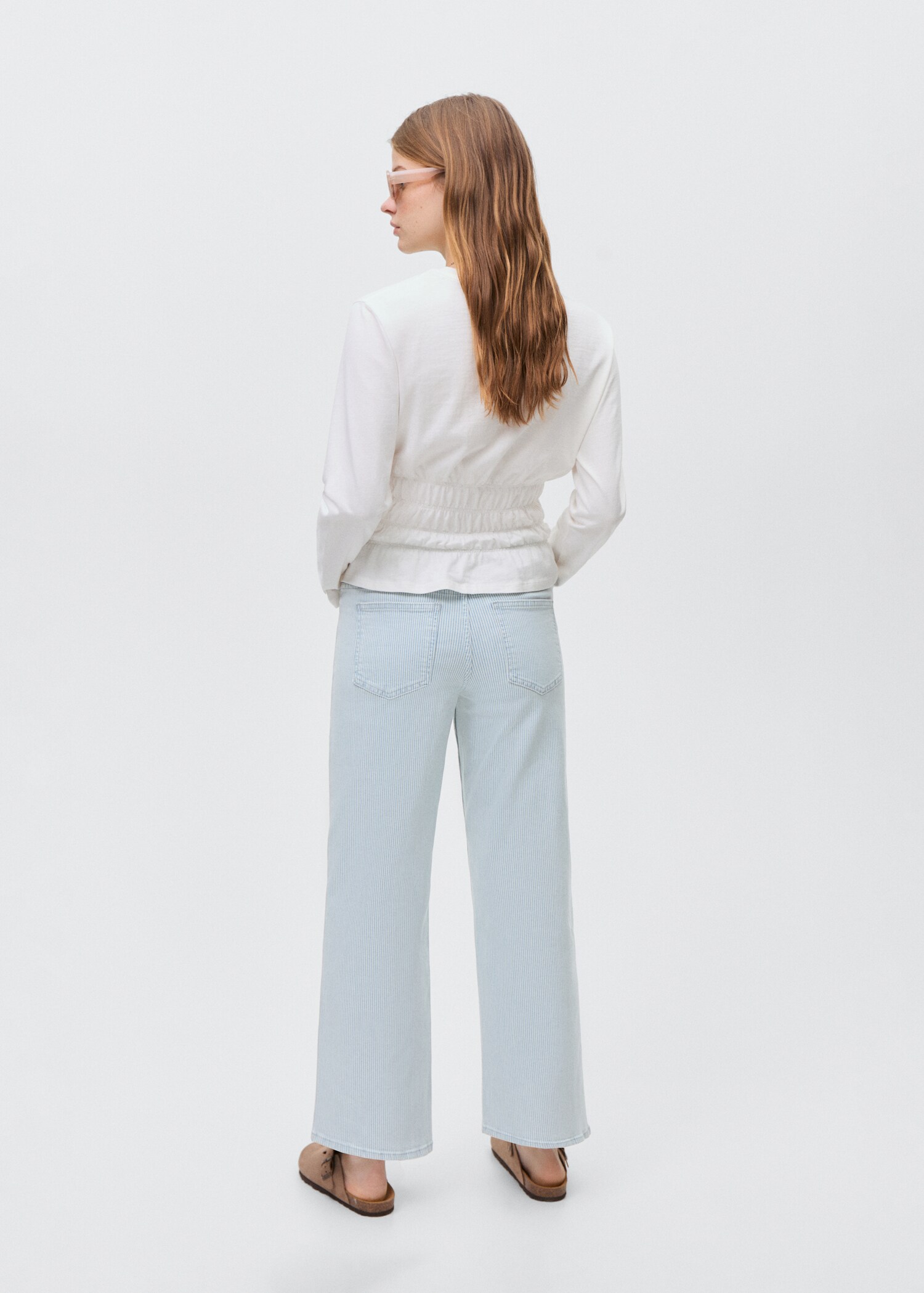 Gestreepte culotte jeans - Achterkant van het artikel