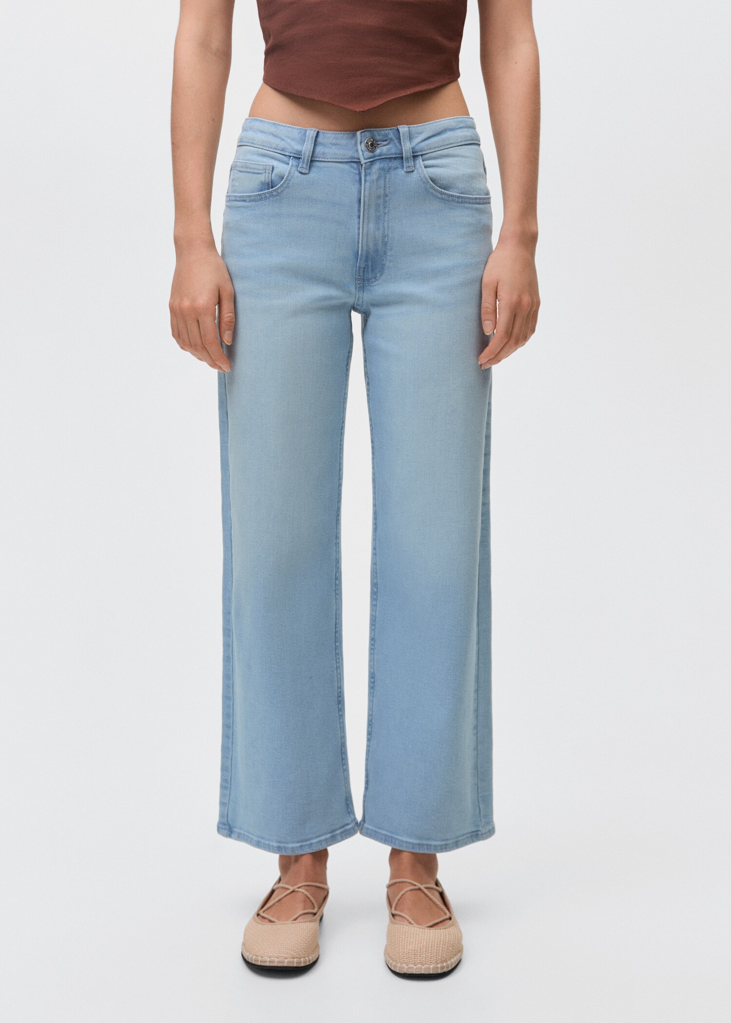 Jeans culotte mid-waist comfort - Medium plane