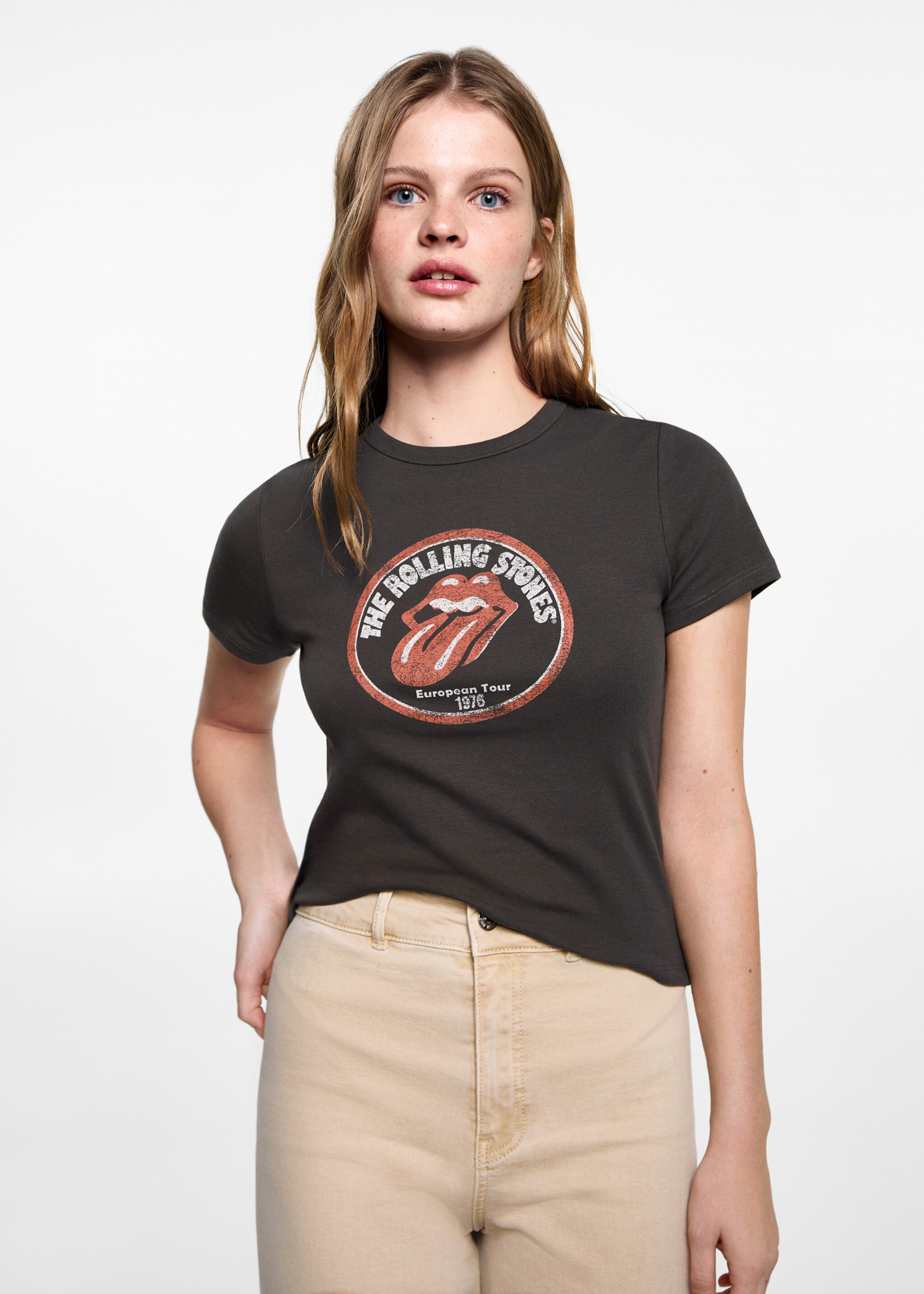 Jean wide leg - Plan moyen, Beige. Ref: 87001078-00.