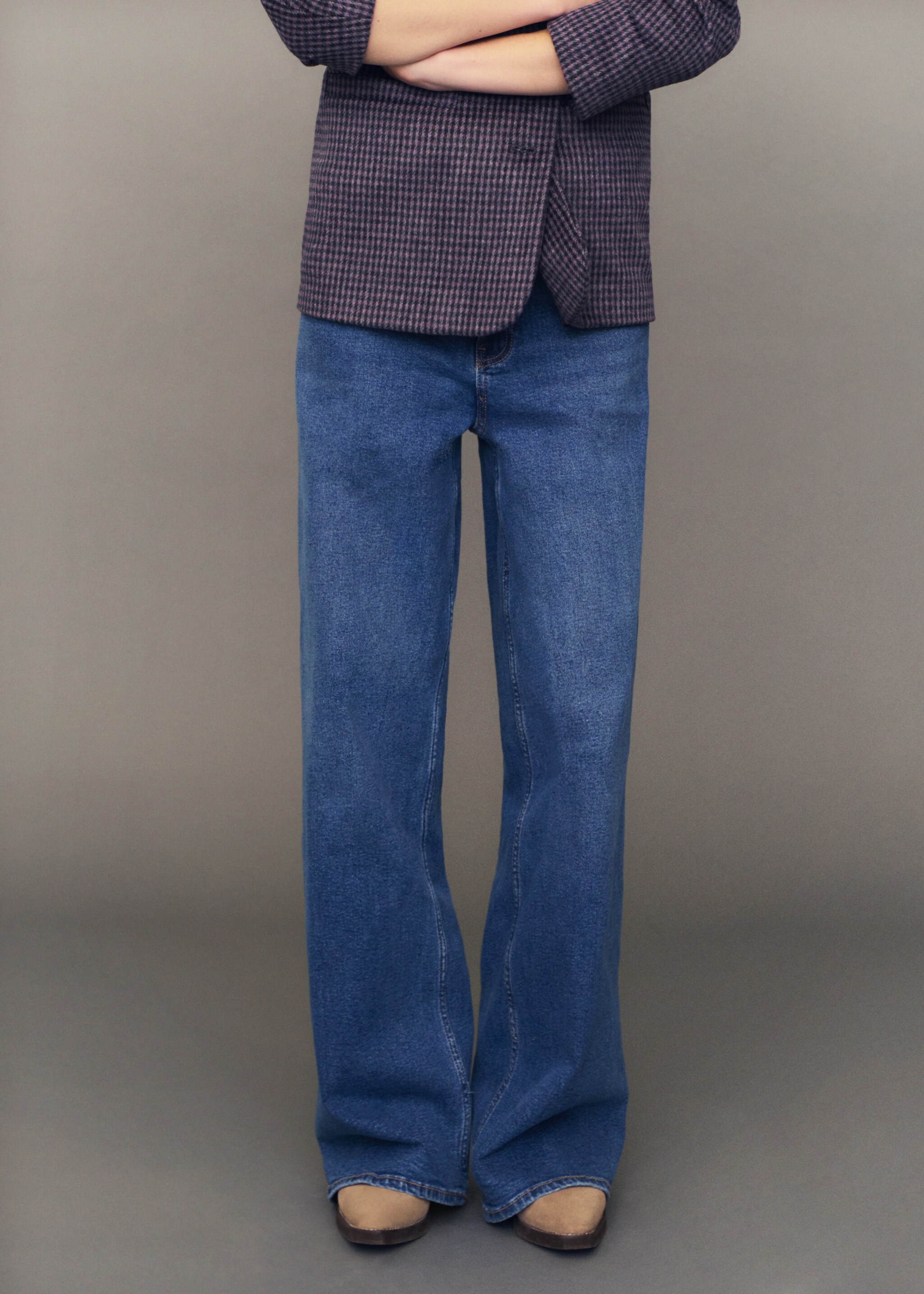 Jean wide leg - Détail de l'article 6, Bleu moyen. Ref: 87001079-00.