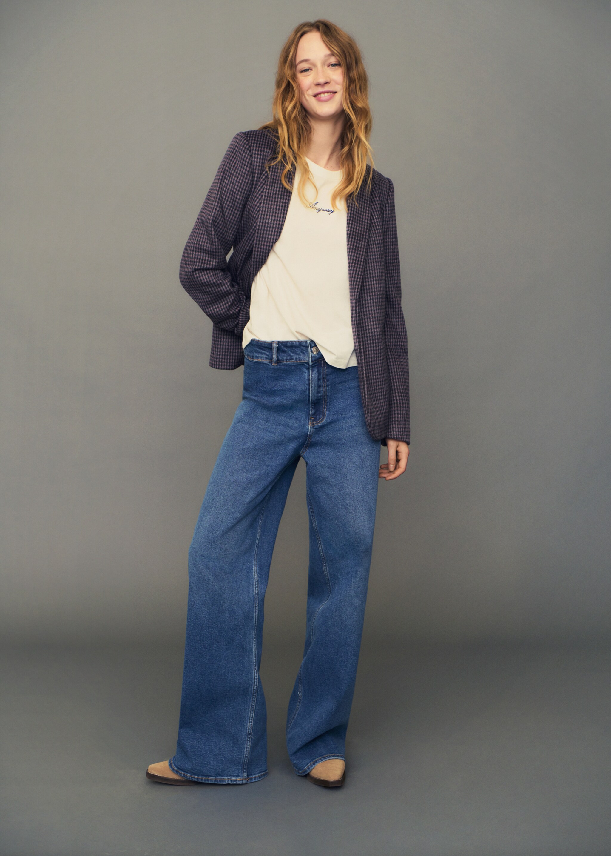 Jean wide leg - Détail de l'article 7, Bleu moyen. Ref: 87001079-00.