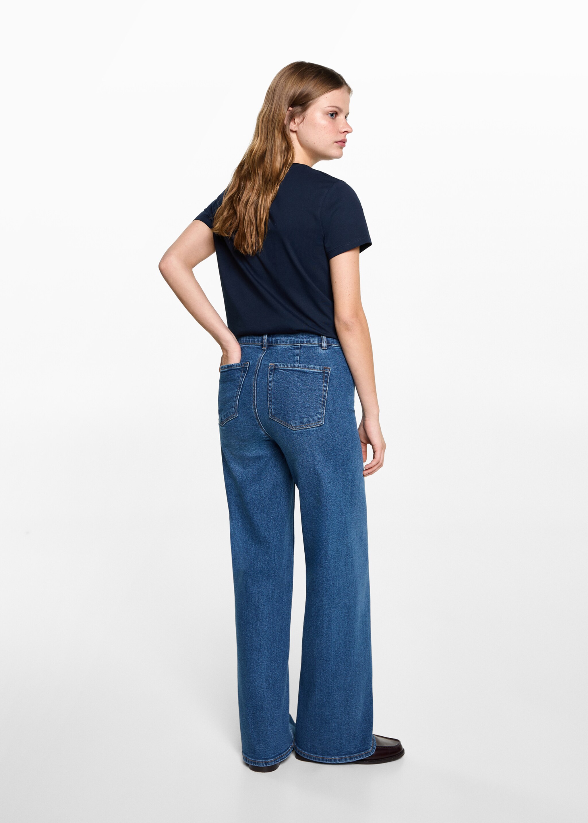 Jean wide leg - Verso de l’article, Bleu moyen. Ref: 87001079-00.