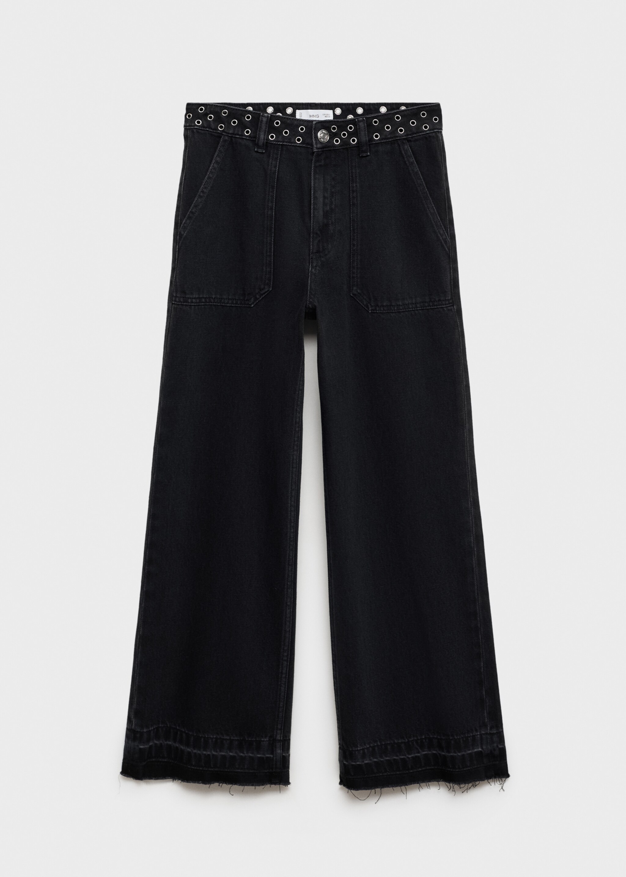 Jeans wide leg - Article without model, Black denim. Ref: 87001094-00.