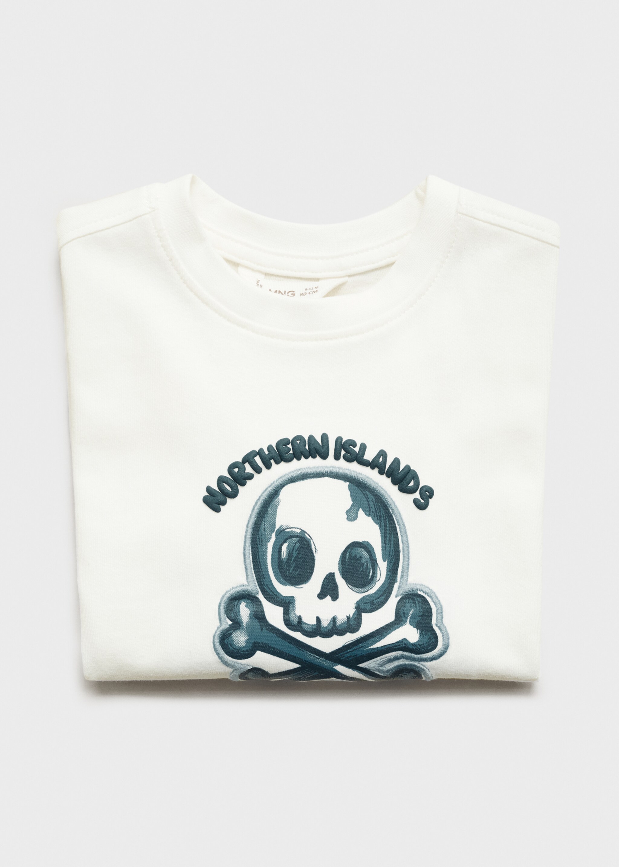 Samarreta barreja cotó estampada - Detall de l'article 0, Blanc trencat. Ref: 87001528-00.