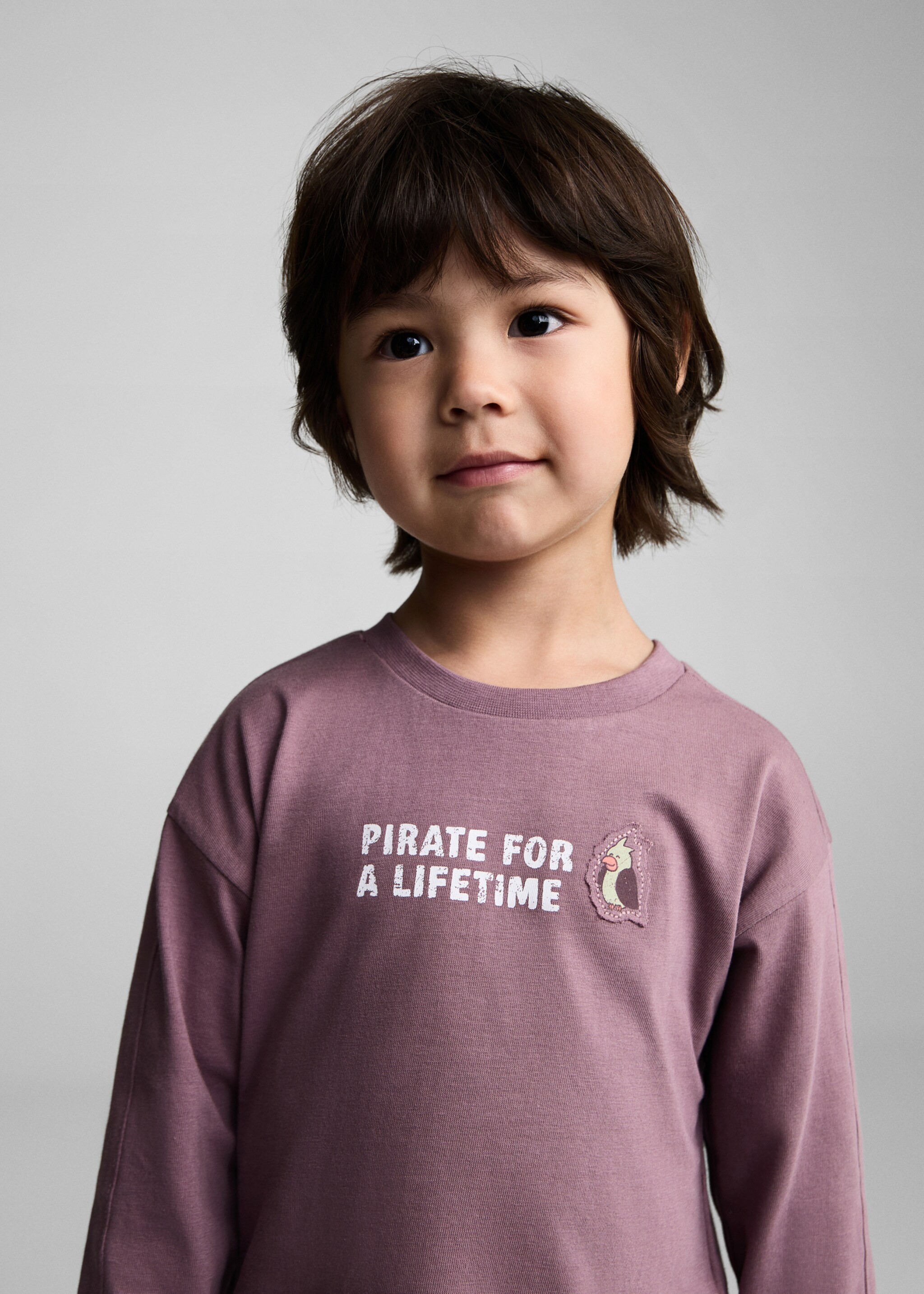 T-Shirt mit Schriftzug - Detail des Artikels 1, Kirschrot. Ref: 87001529-00.