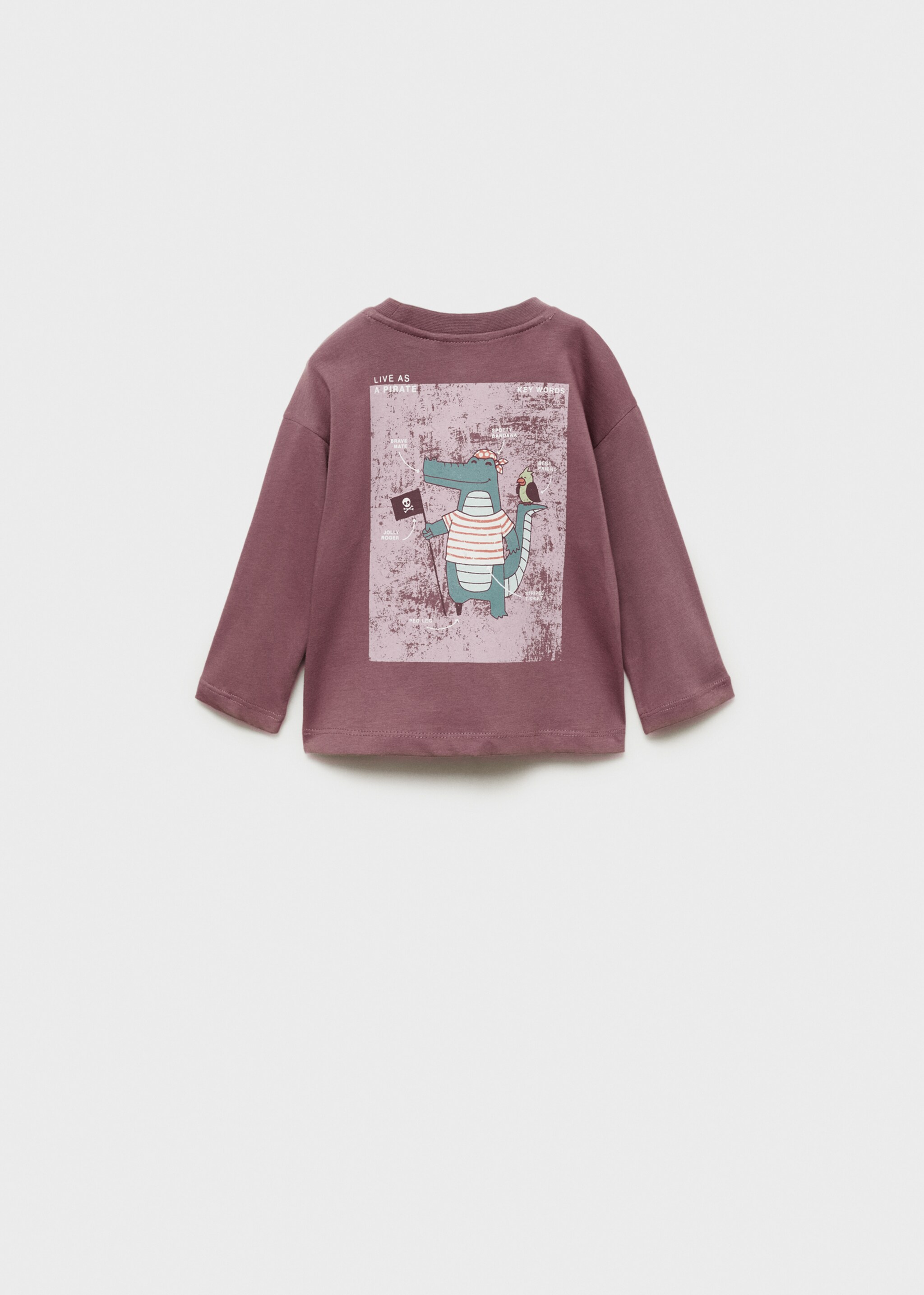 T-Shirt mit Schriftzug - Rückseite des Artikels, Kirschrot. Ref: 87001529-00.