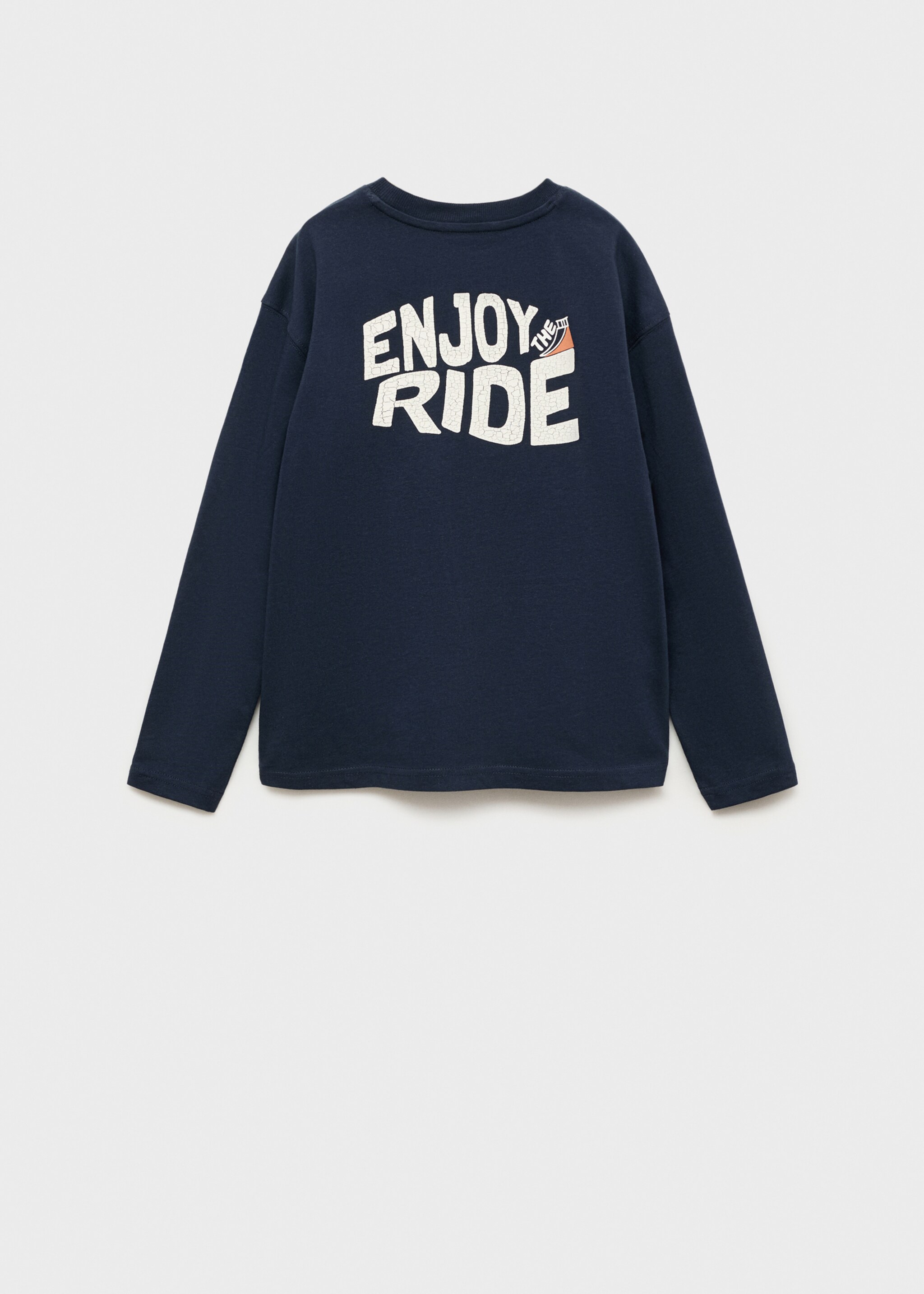 T-shirt coton imprimé - Verso de l’article, Bleu marine foncé. Ref: 87001530-00.