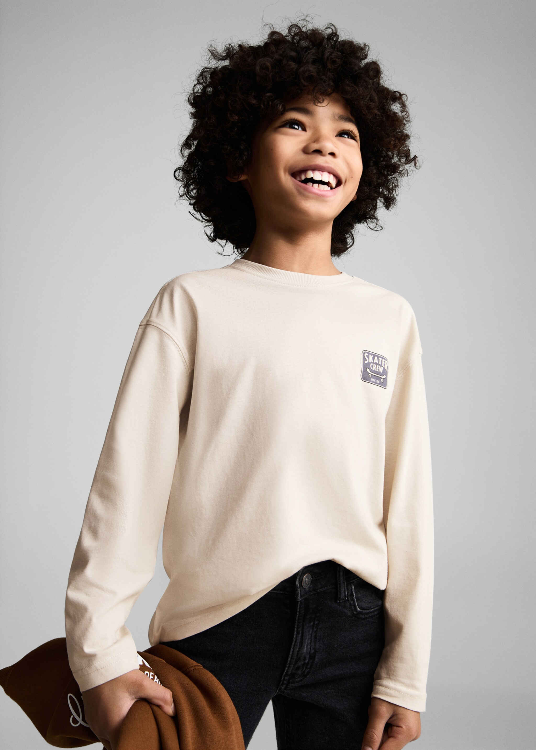 Printed cotton-blend t-shirt - Medium plane, Ice Grey. Ref: 87001532-00.