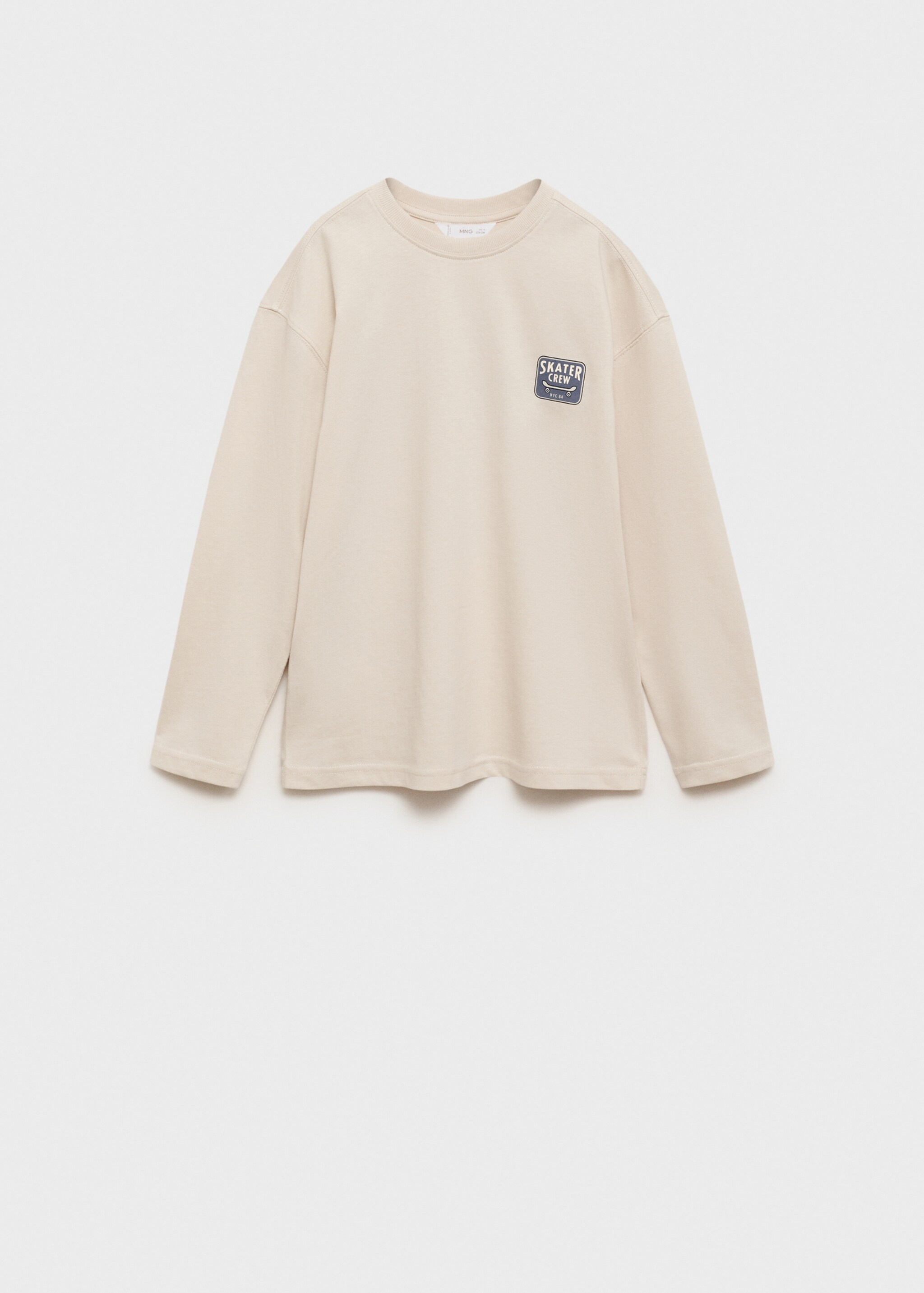 Printed cotton-blend t-shirt - Article without model, Ice Grey. Ref: 87001532-00.