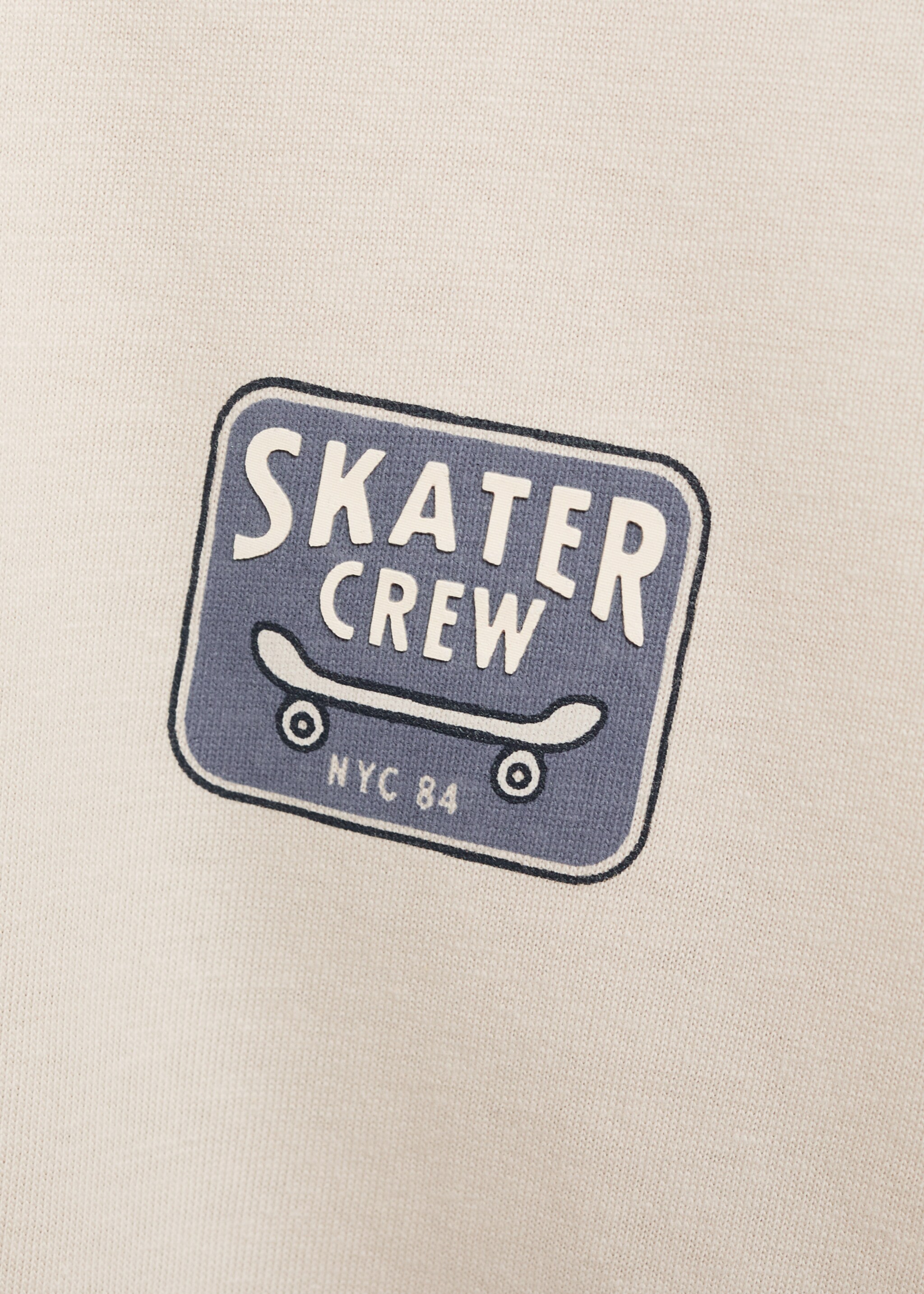 Printed cotton-blend t-shirt - Details of the article 8, Ice Grey. Ref: 87001532-00.