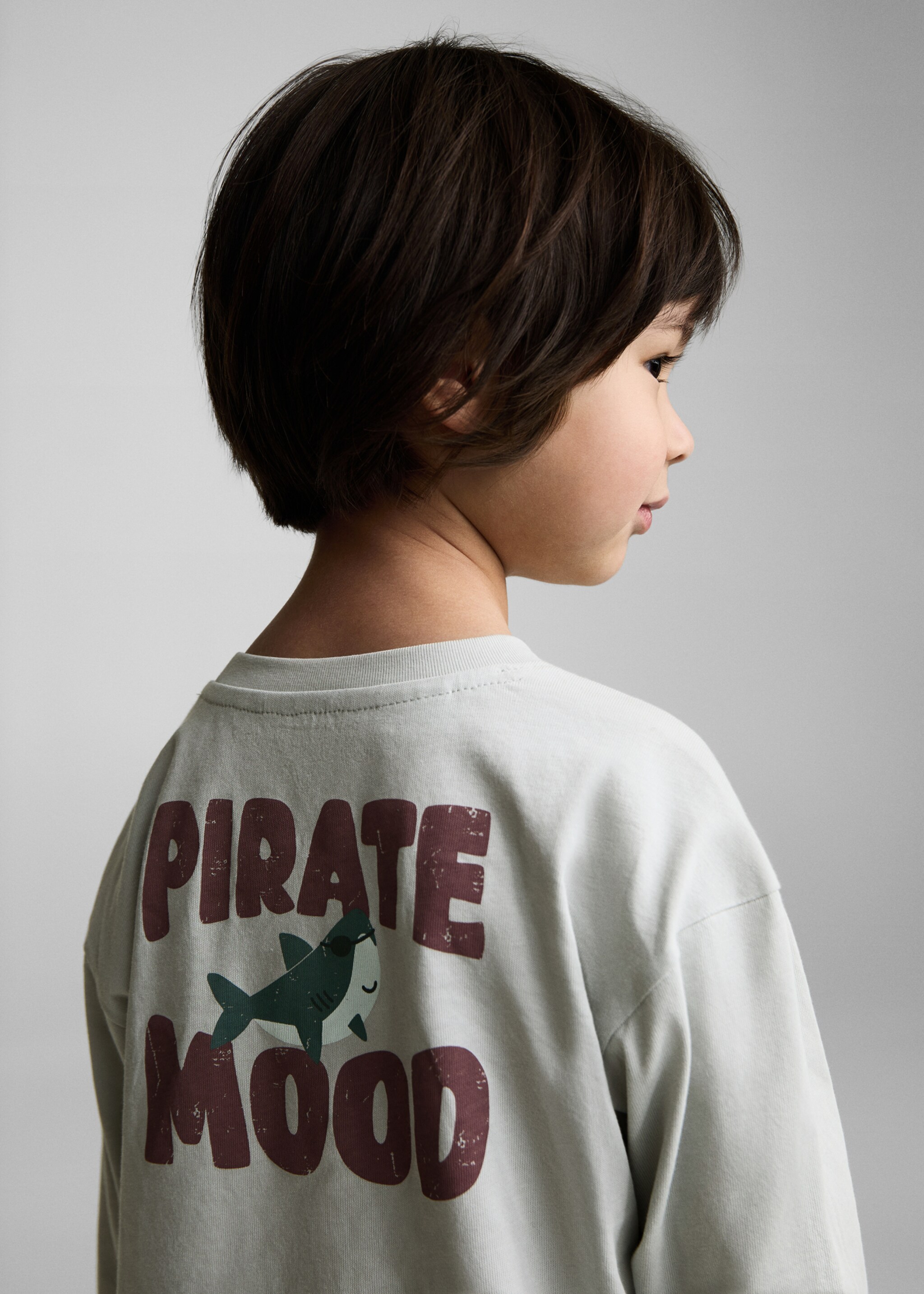 Samarreta missatge aplic decoratiu - Revers de l'article, Gris clar/pastel. Ref: 87001533-00.