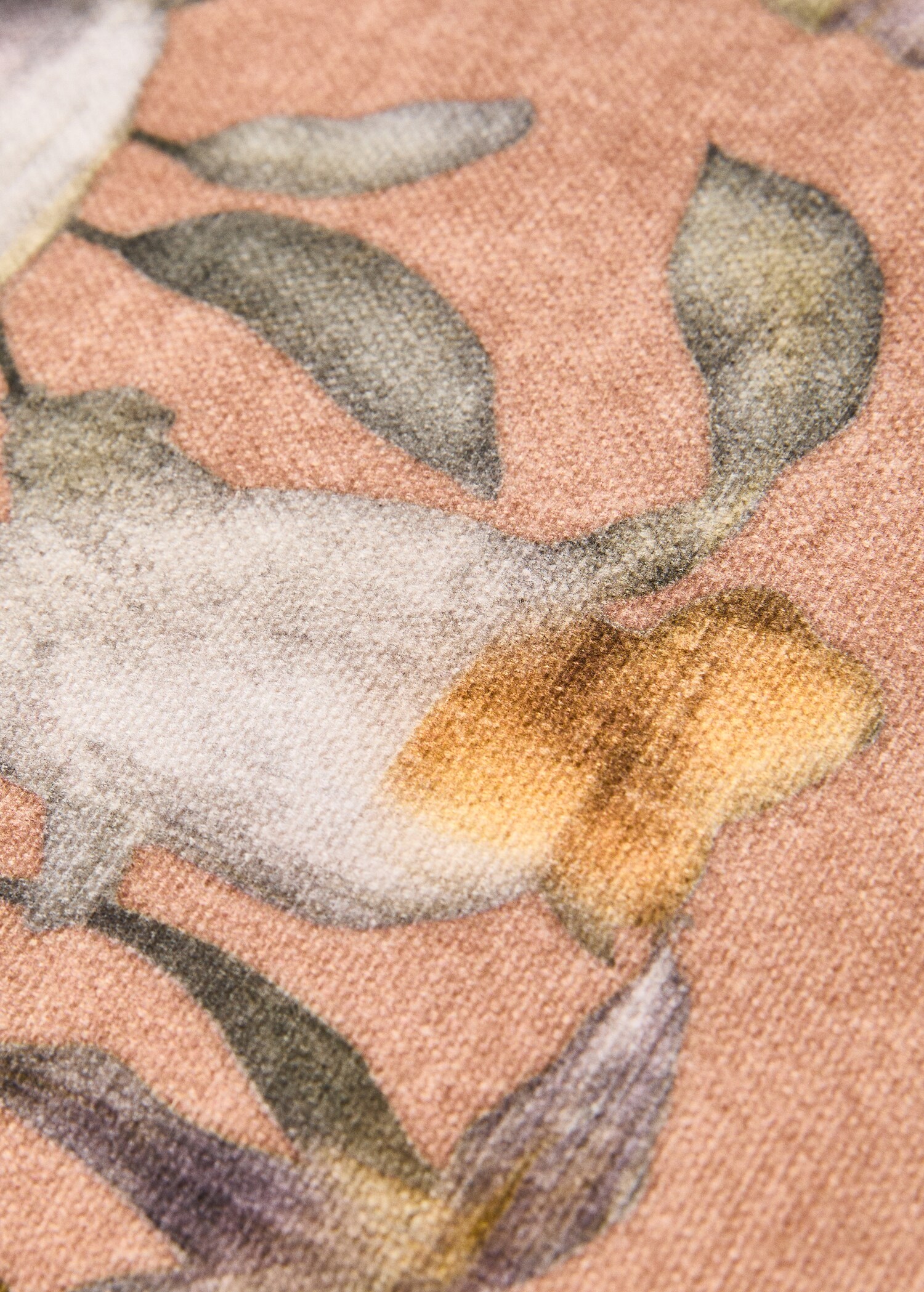 Cushion cover with floral-print trim 45x45 cm - Details of the article 1