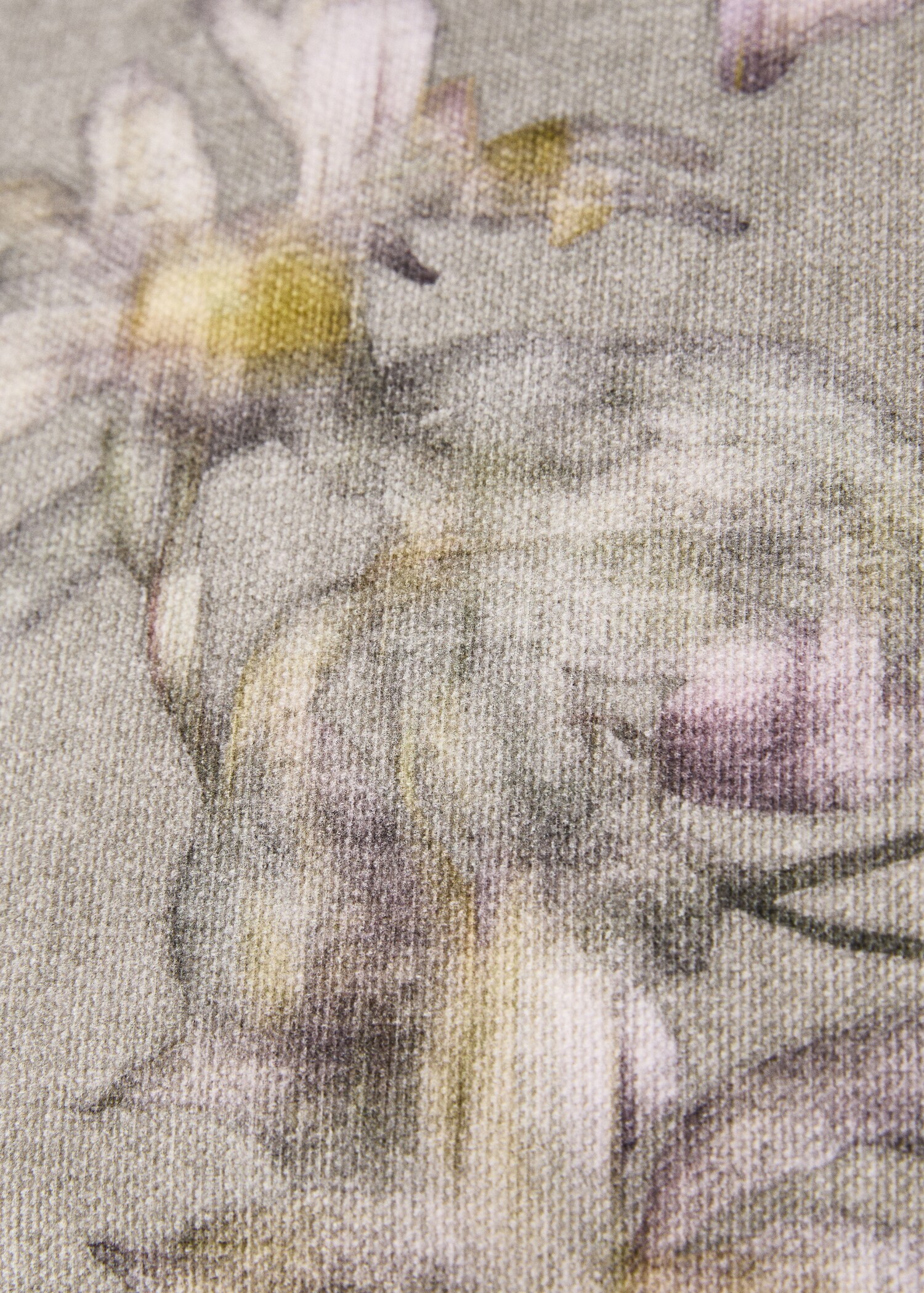 Cushion cover with floral-print trim 45x45 cm - Details of the article 1