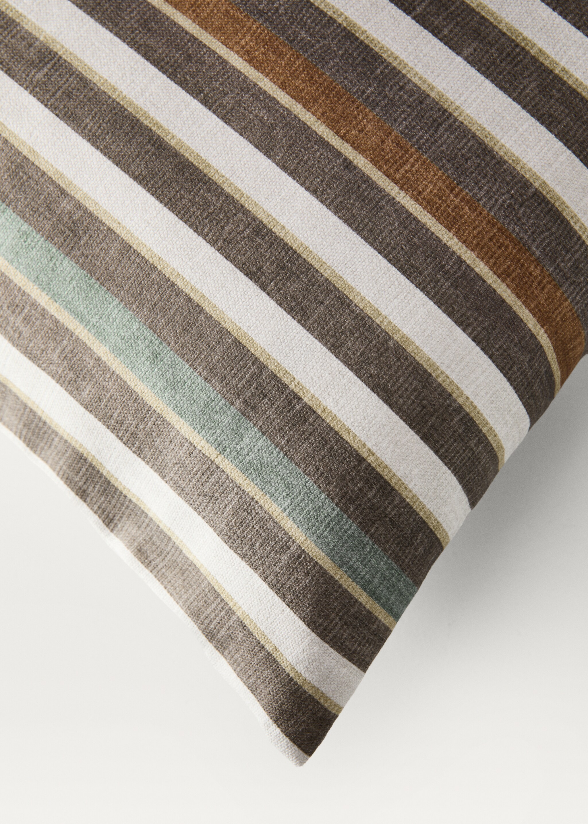 Housse de coussin imprimé rayures 40x60 cm - Détail de l'article 2, Sable. Ref: 87002030-00.