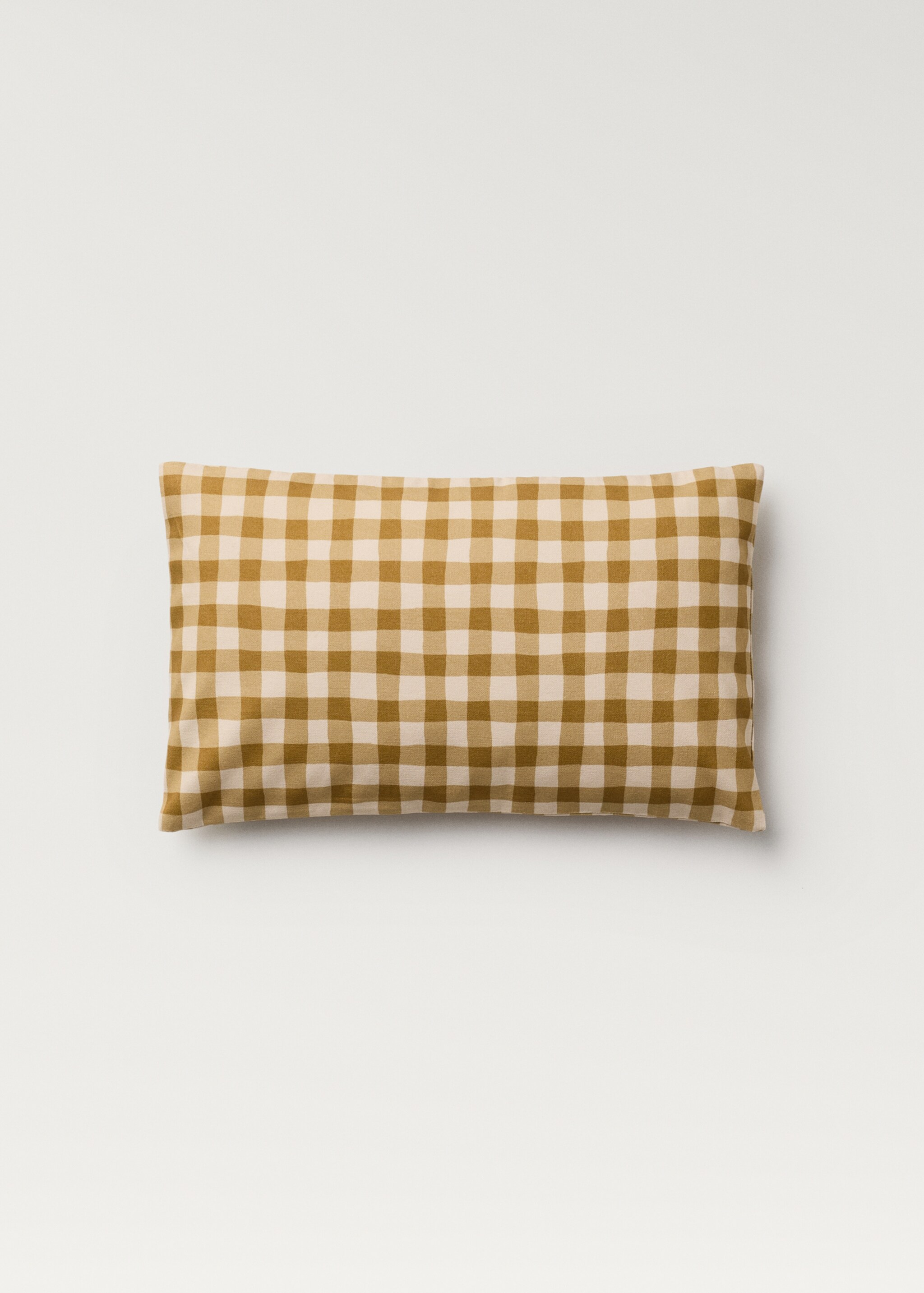 Βαμβακερή μαξιλαροθήκη με καρό σχέδιο 30x50 εκ - Προϊόν χωρίς μοντέλο, Πράσινο Μήλο. Ref: 87002031-00.