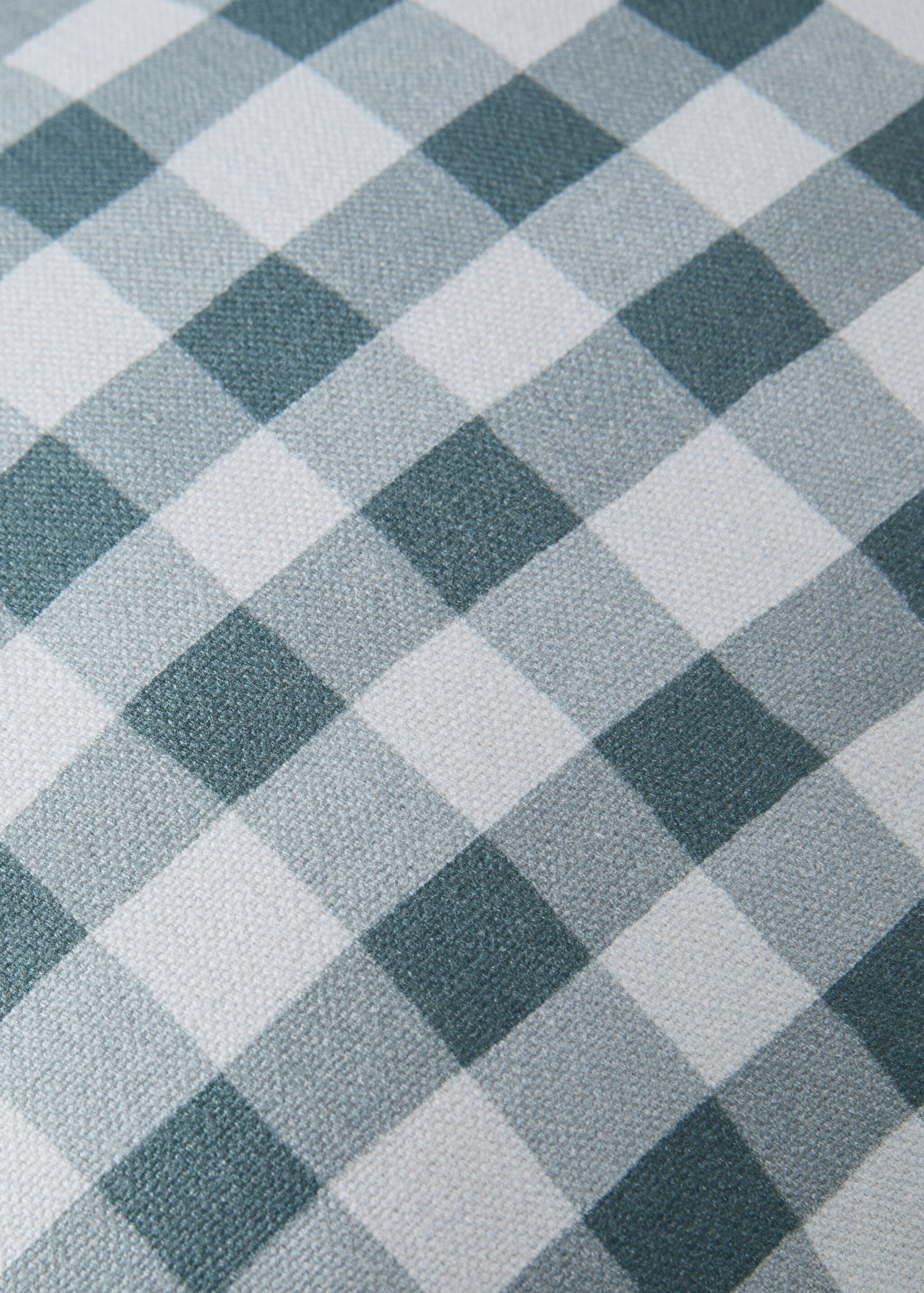 Housse de coussin coton imprimé vichy 30x50 cm - Détail de l'article 3, Bleu. Ref: 87002031-00.