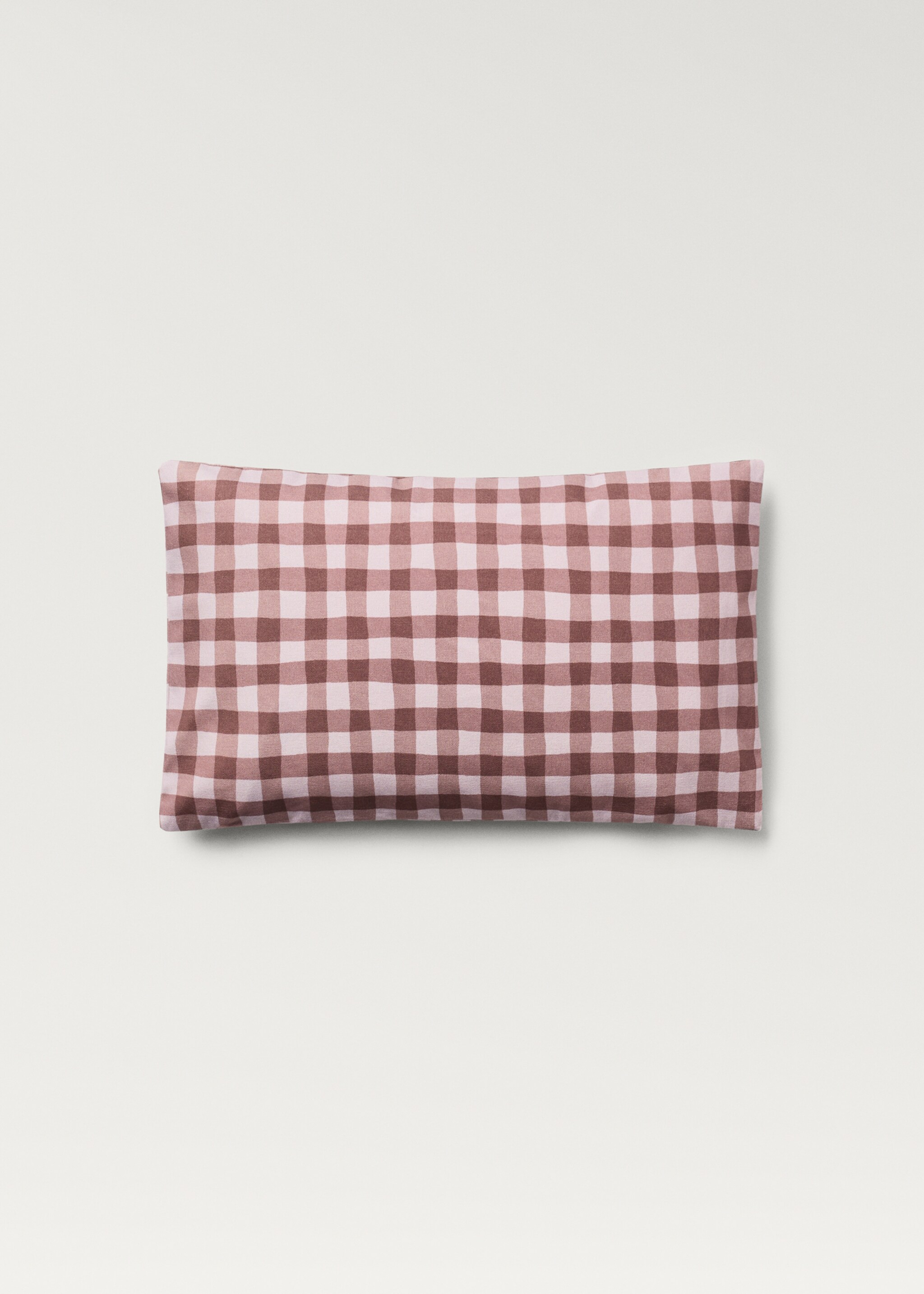 Cotton gingham check cushion cover 30x50 cm - Article without model, Pink. Ref: 87002031-00.