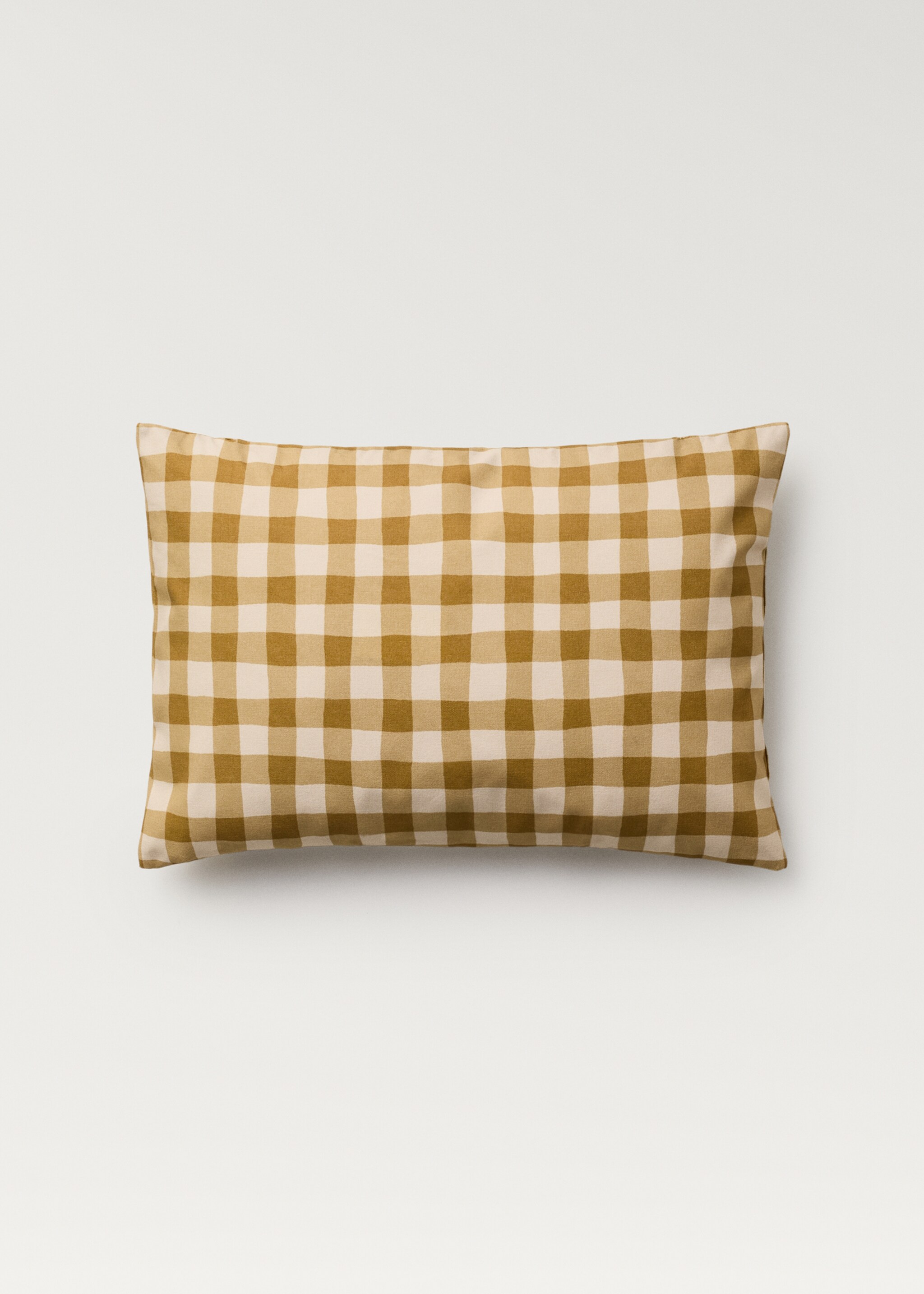 Cotton gingham check cushion cover 40x60 cm - Article without model, Green Apple. Ref: 87002032-00.