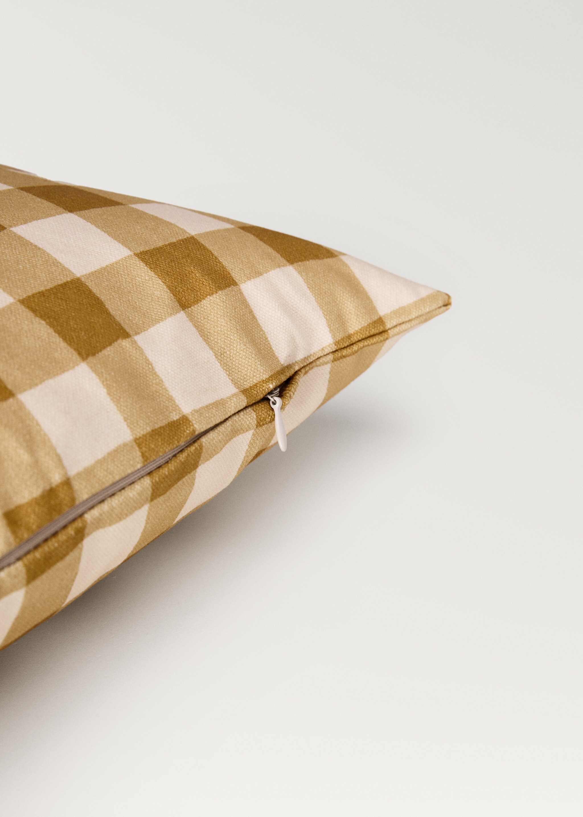 Cotton gingham check cushion cover 40x60 cm - Details of the article 1, Green Apple. Ref: 87002032-00.