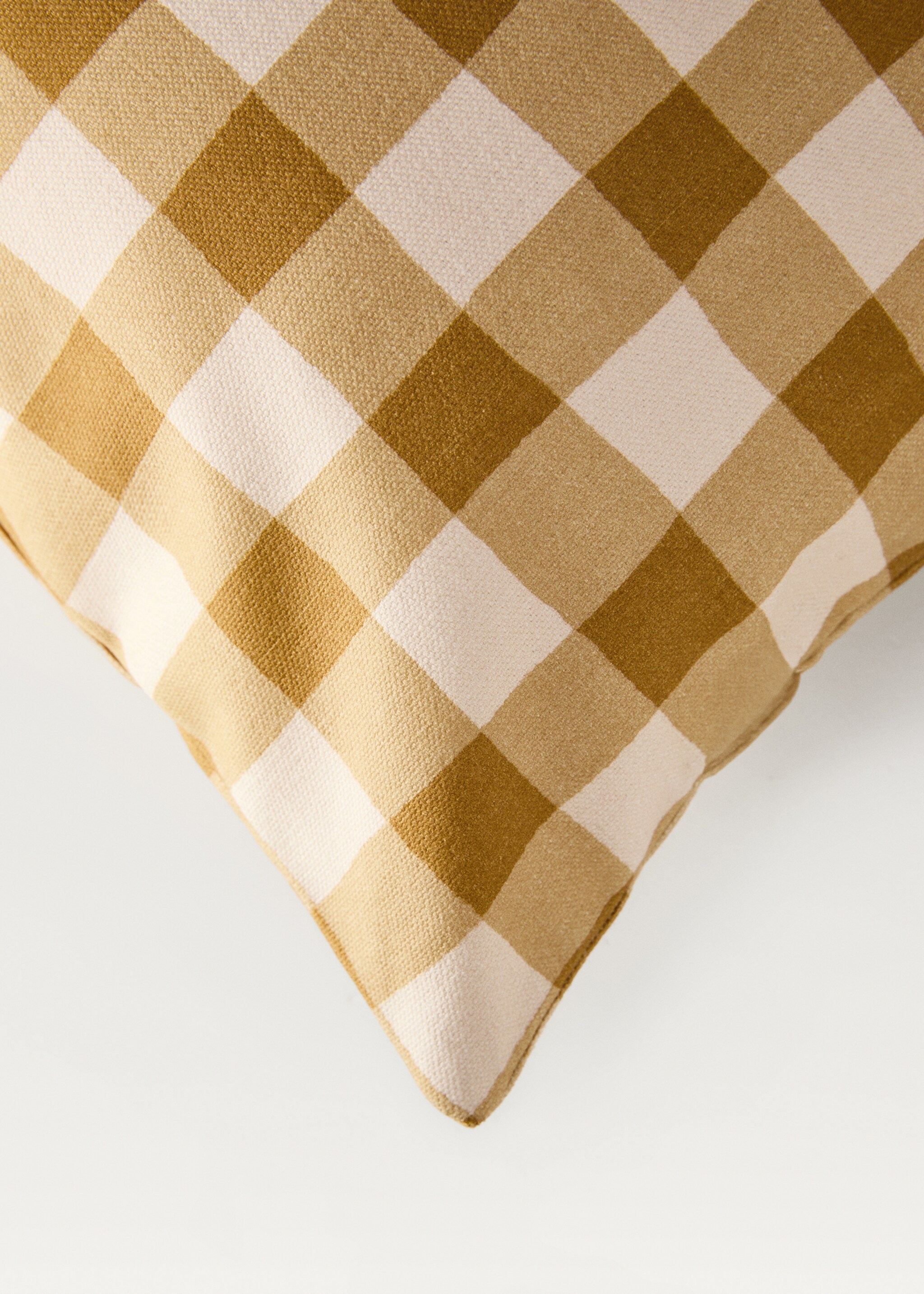 Cotton gingham check cushion cover 40x60 cm - Details of the article 2, Green Apple. Ref: 87002032-00.