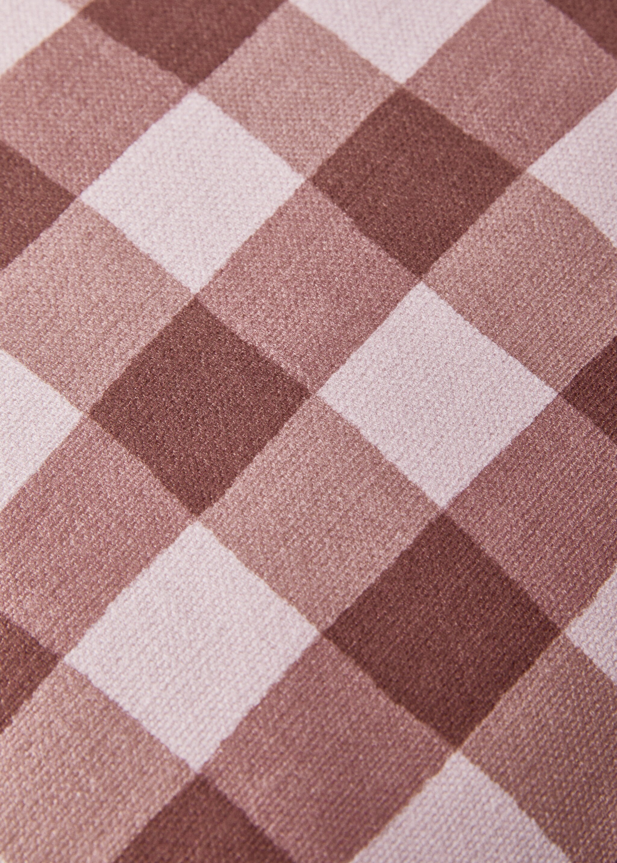 Cotton gingham check cushion cover 40x60 cm - Details of the article 3, Pink. Ref: 87002032-00.