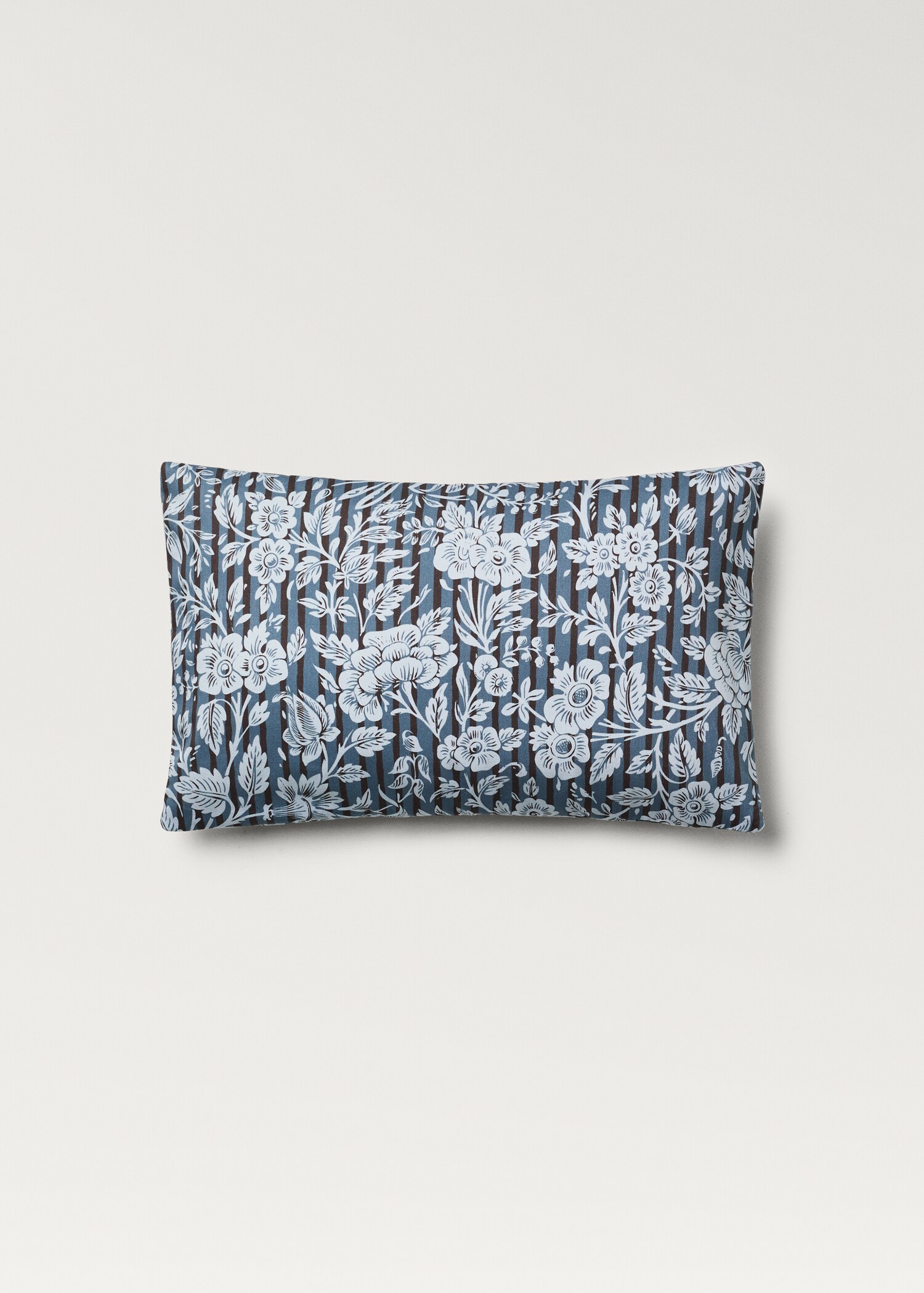 Housse de coussin imprimé à fleurs et rayures 30x50 cm - Article sans modèle