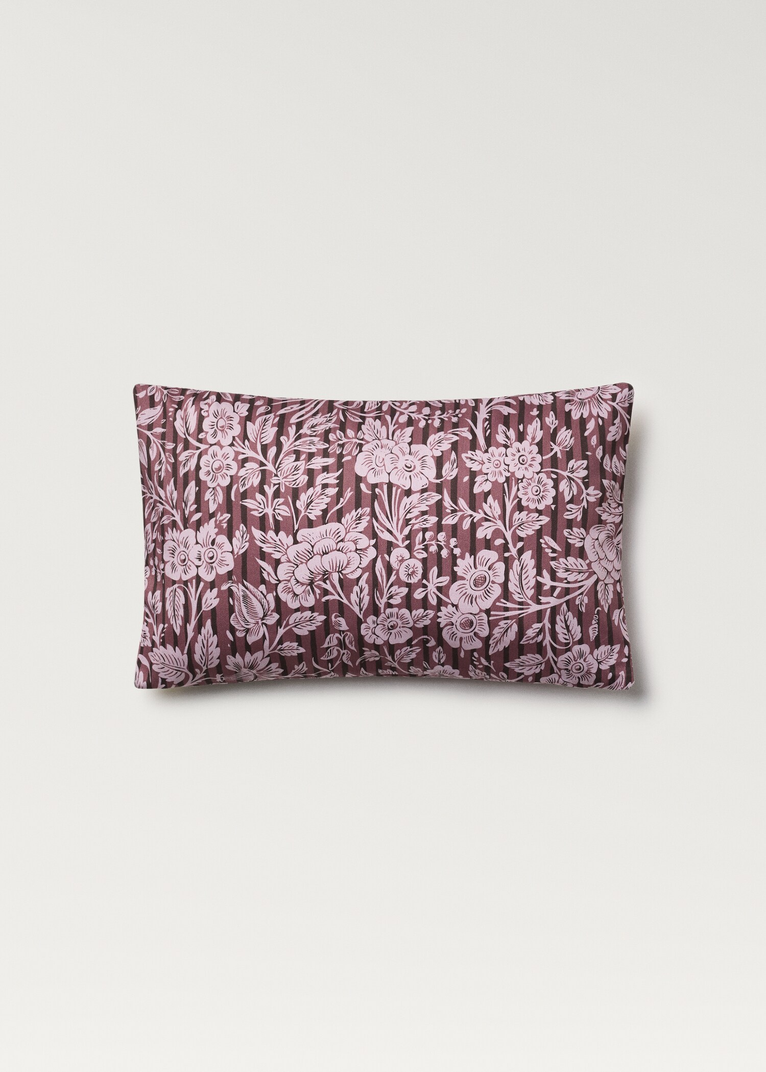 Housse de coussin imprimé à fleurs et rayures 30x50 cm - Article sans modèle