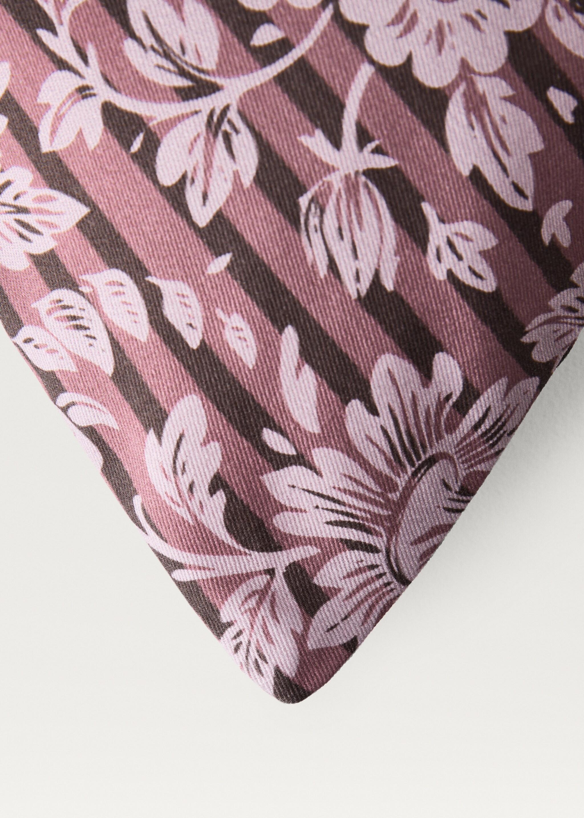 Kuddfodral med blom- och randtryck 30x50 cm - Detaljer om artikeln 3, Rosa. Ref: 87002033-00.