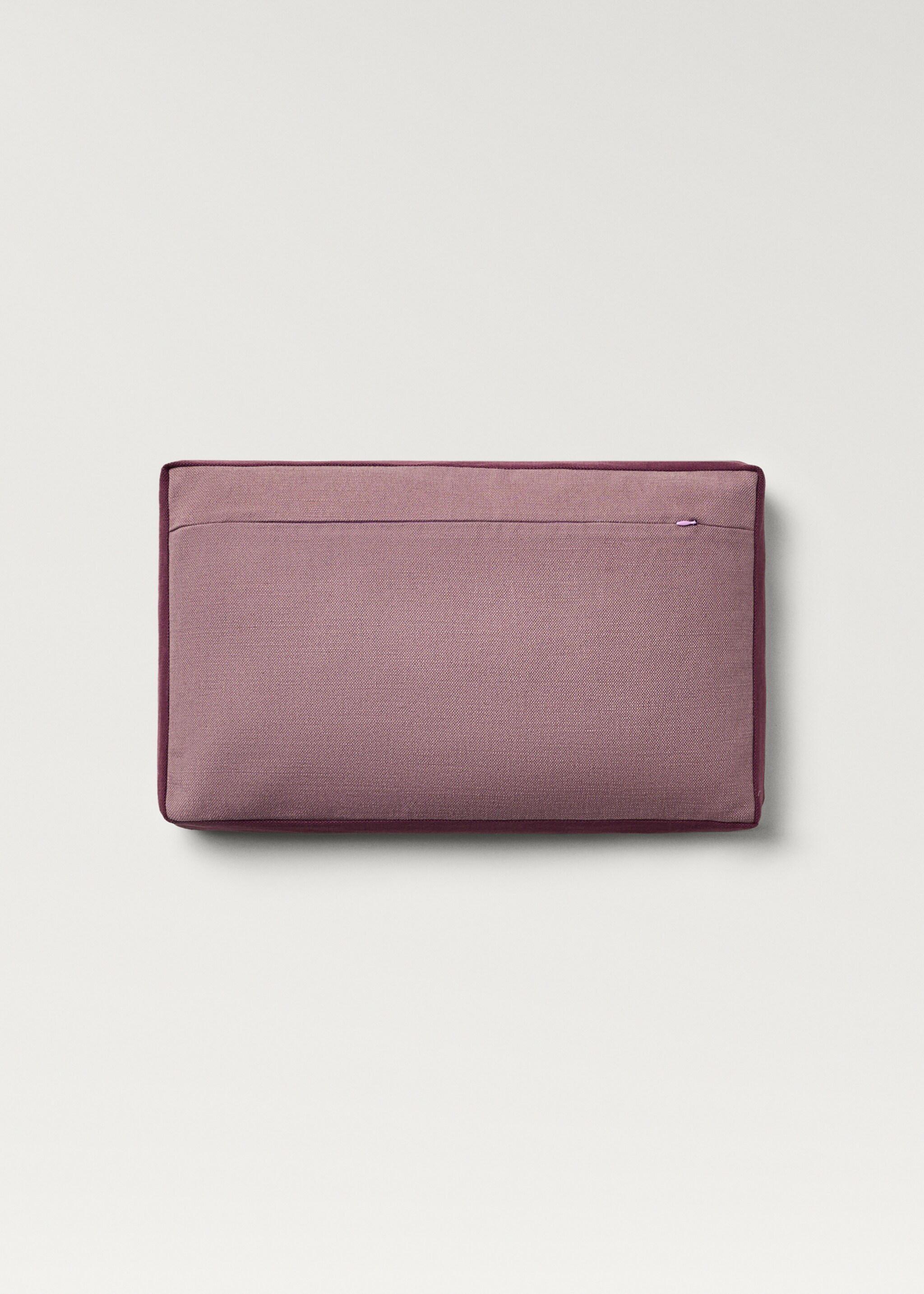 Linen two-tone box cushion cover 30x50 cm - Details of the article 1, Medium Pink. Ref: 87002037-00.