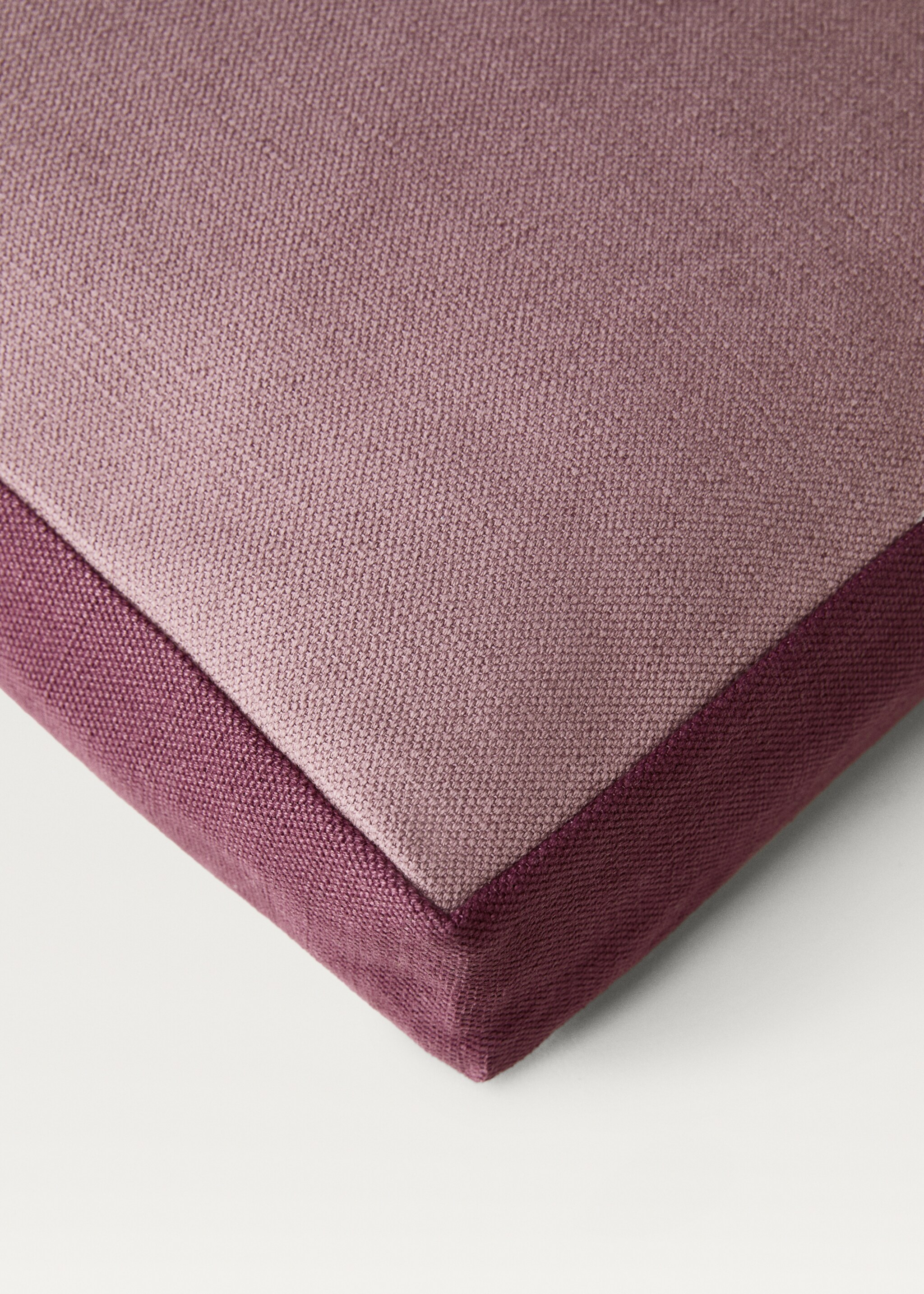 Linen two-tone box cushion cover 30x50 cm - Details of the article 3, Medium Pink. Ref: 87002037-00.