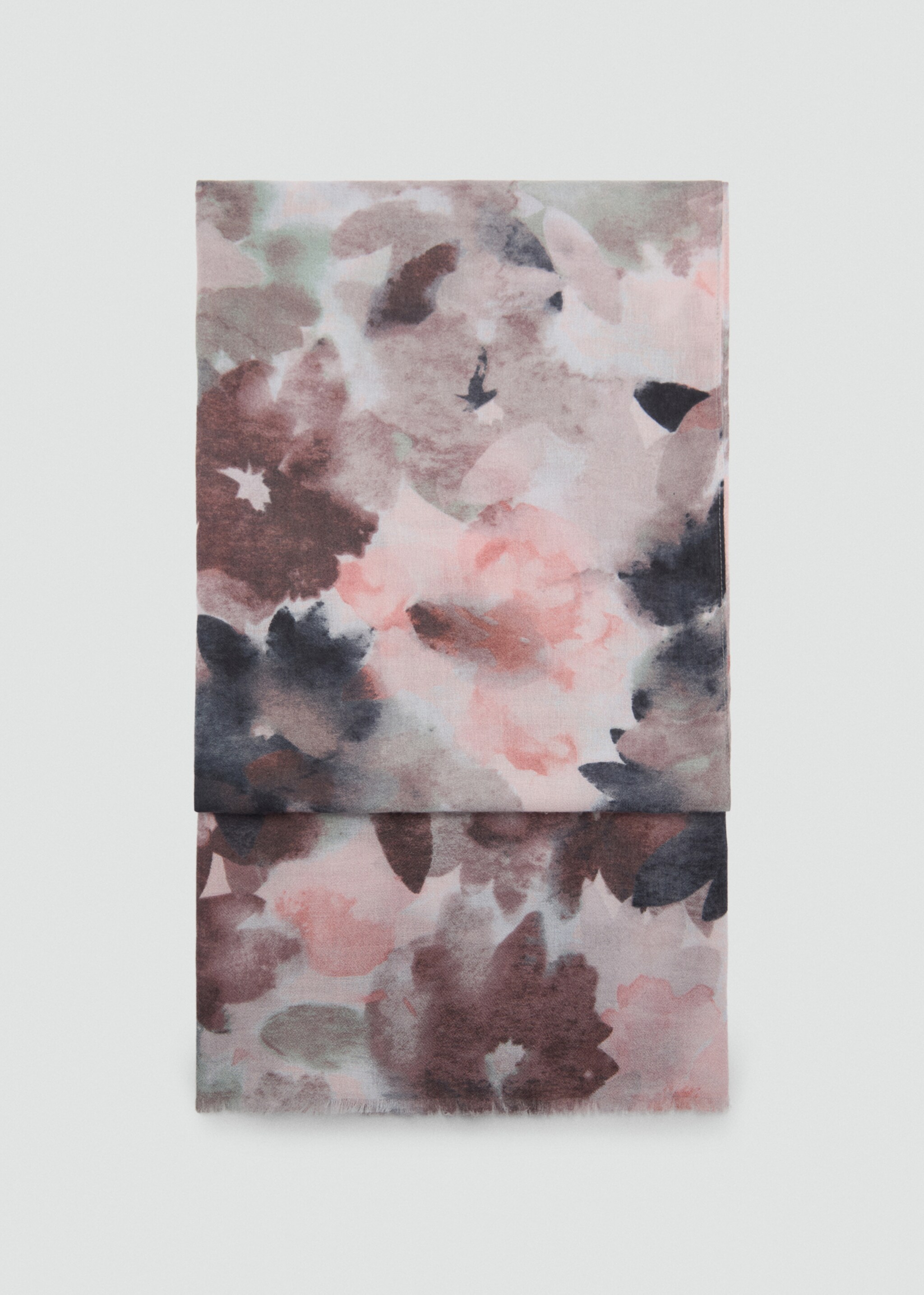 Floral print scarf - Article without model, Light Pink. Ref: 87002536-00.