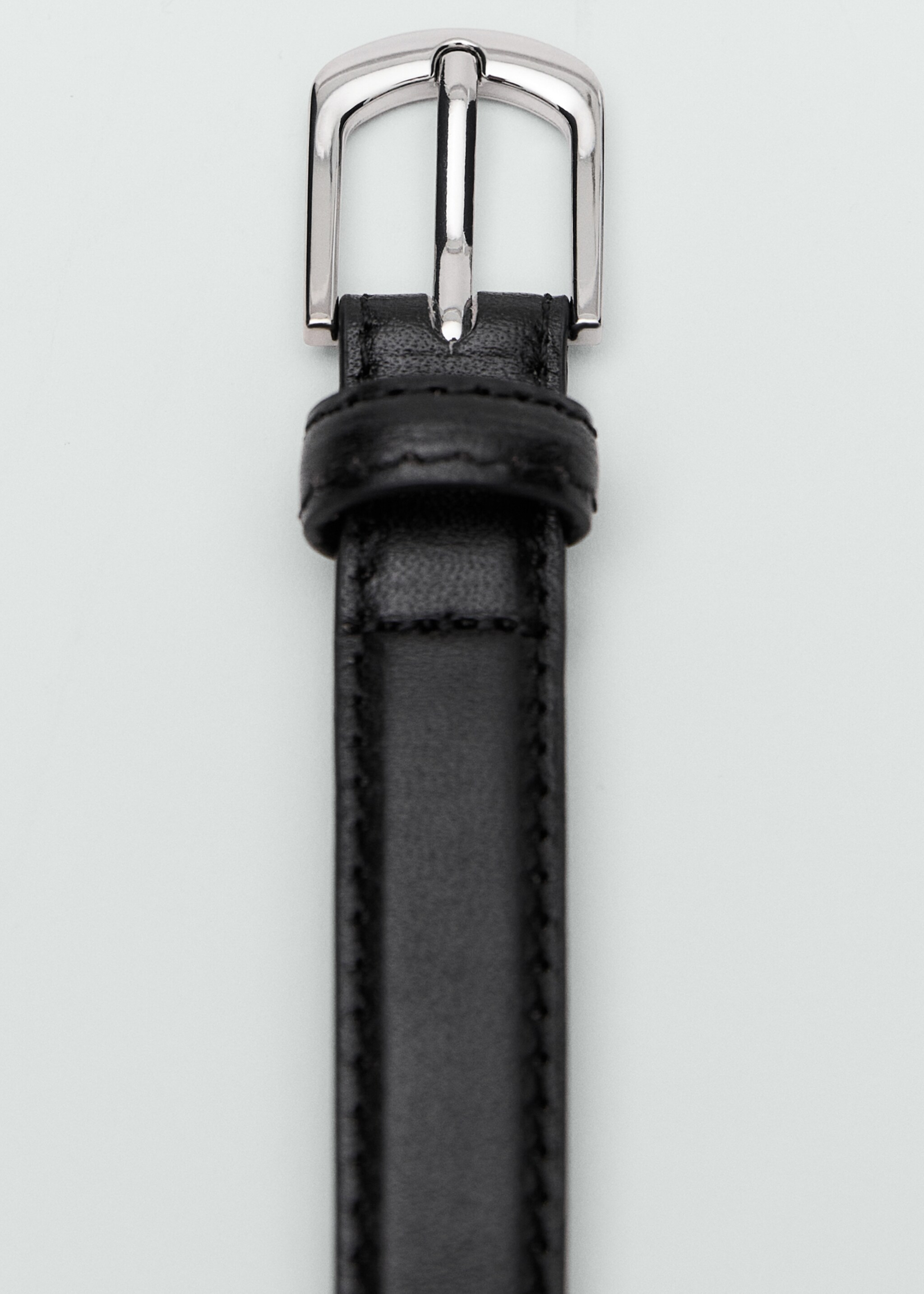 Cinturón fino piel - Detalle del artículo 1, Negro. Ref: 87002540-00.