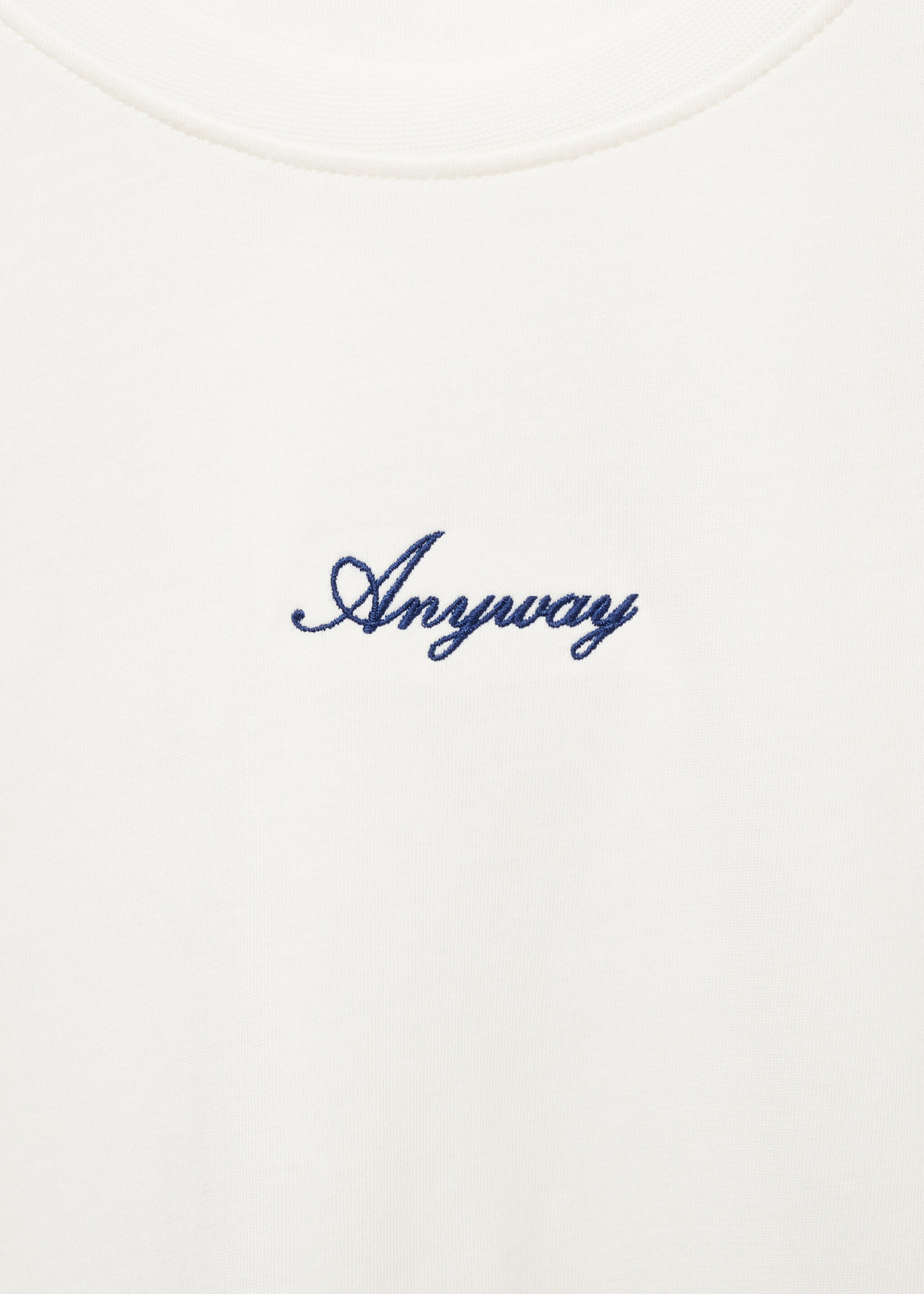 Camiseta algodón mensaje - Detalle del artículo 8, Blanco roto. Ref: 87002542-00.