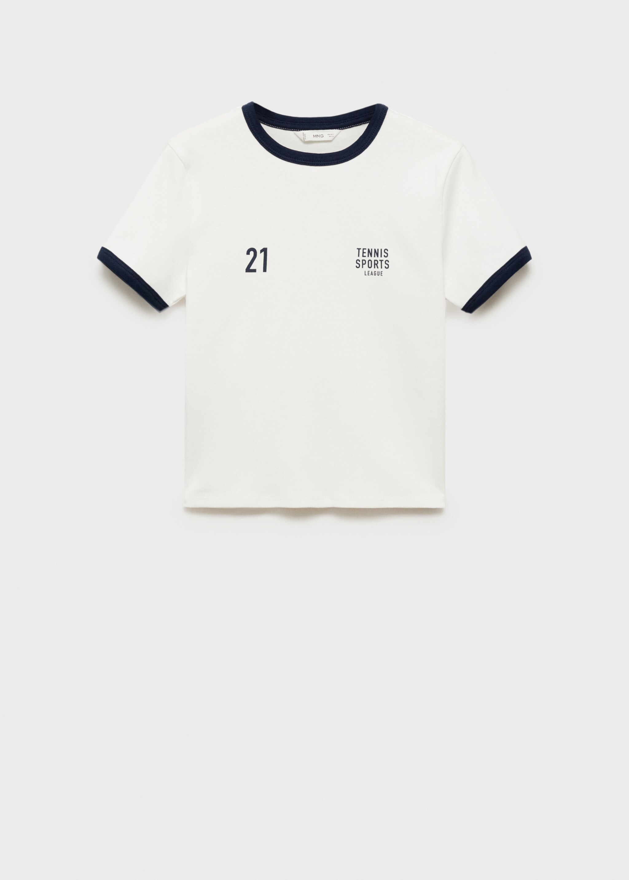 Crop-T-Shirt aus Baumwolle - Artikel ohne Model, Cremeweiß. Ref: 87002543-00.