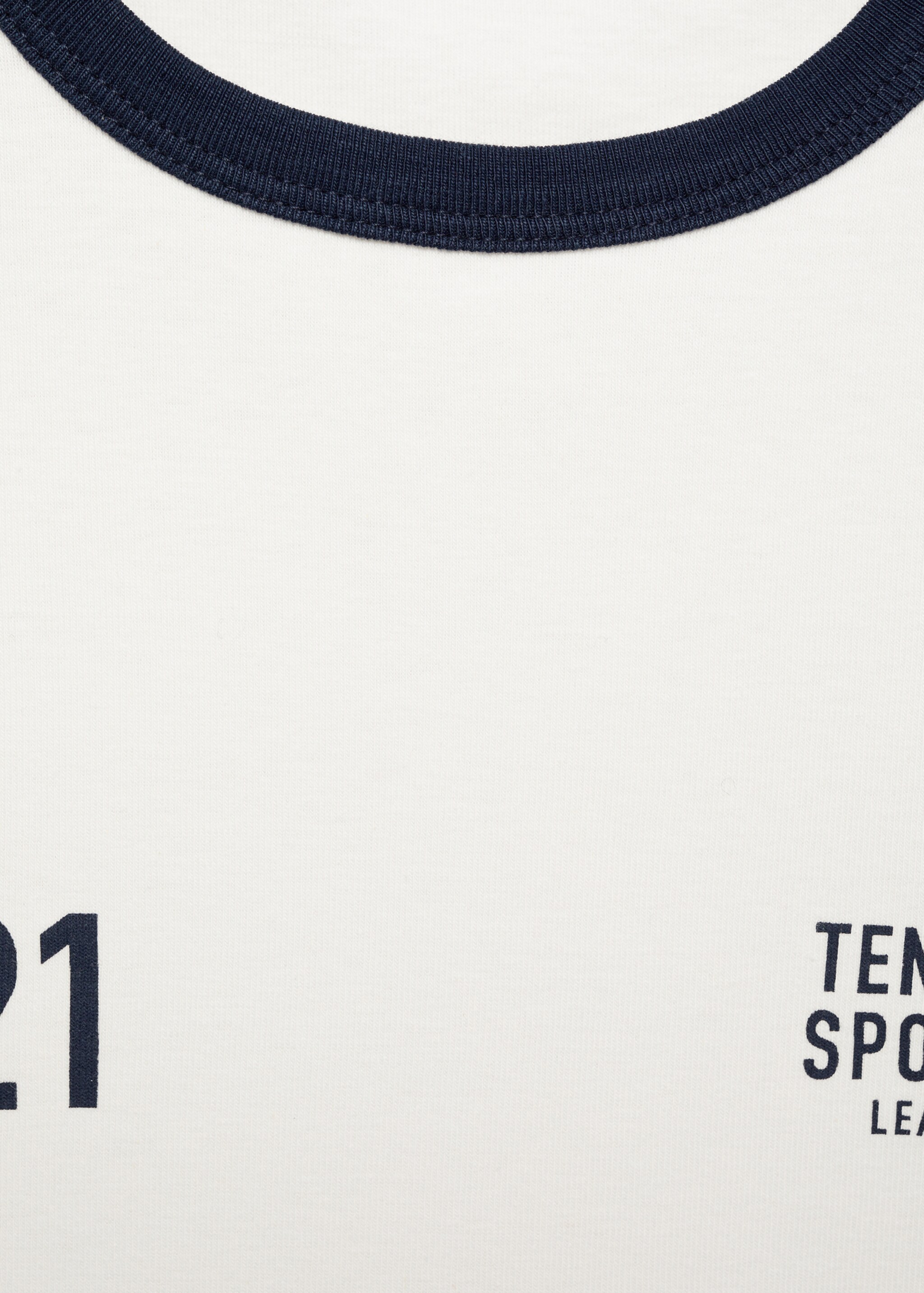 Crop-T-Shirt aus Baumwolle - Detail des Artikels 8, Cremeweiß. Ref: 87002543-00.