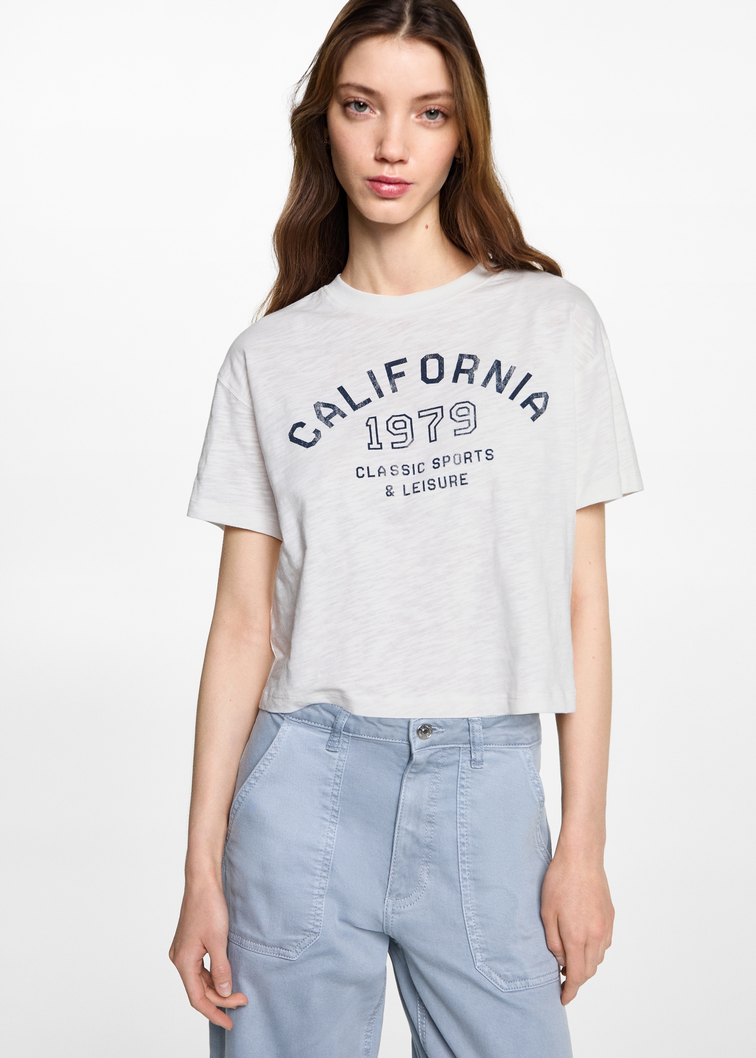 Message crop T-shirt - Medium plane
