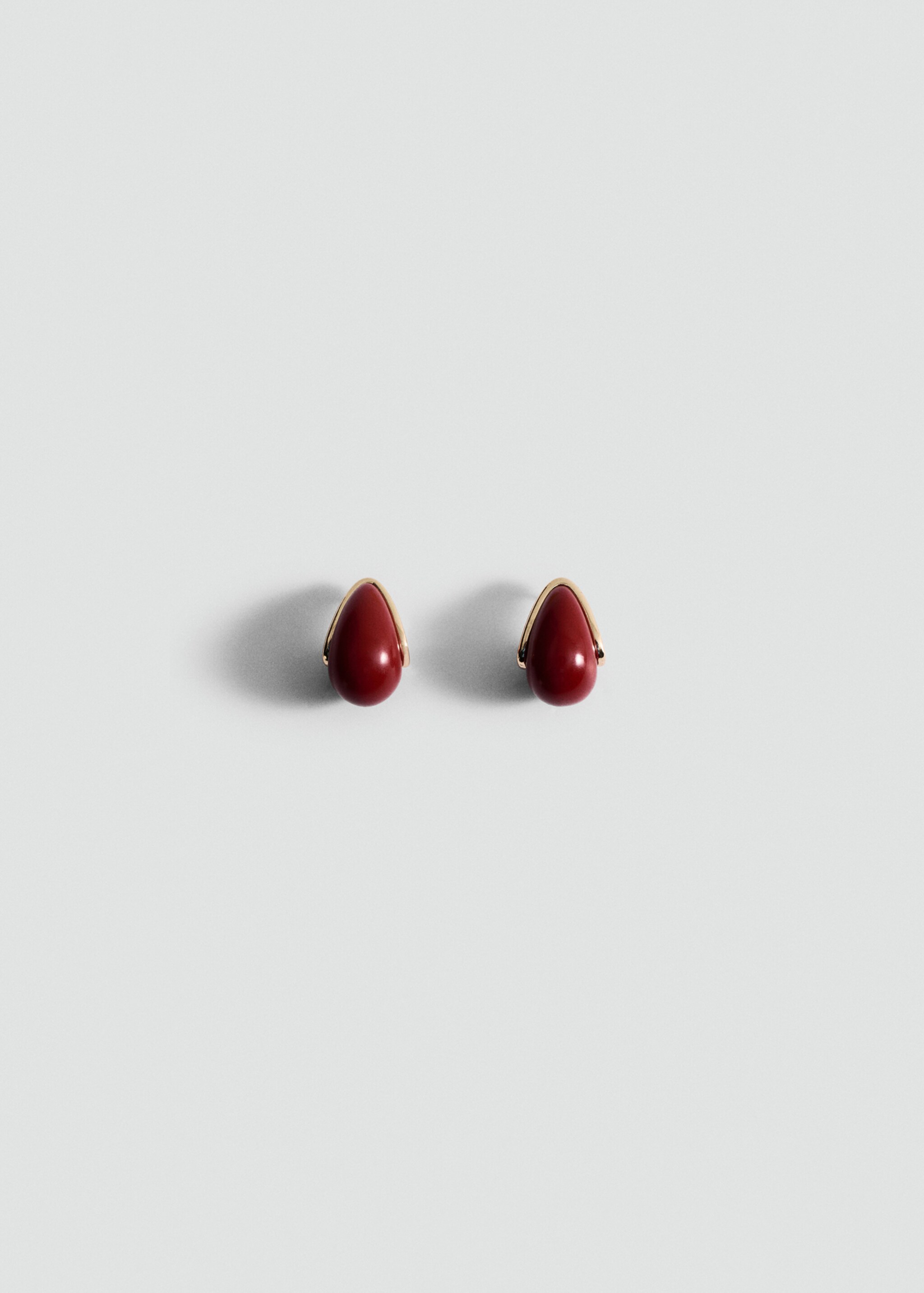 Resin drop earrings - Article without model, Red. Ref: 87002555-00.