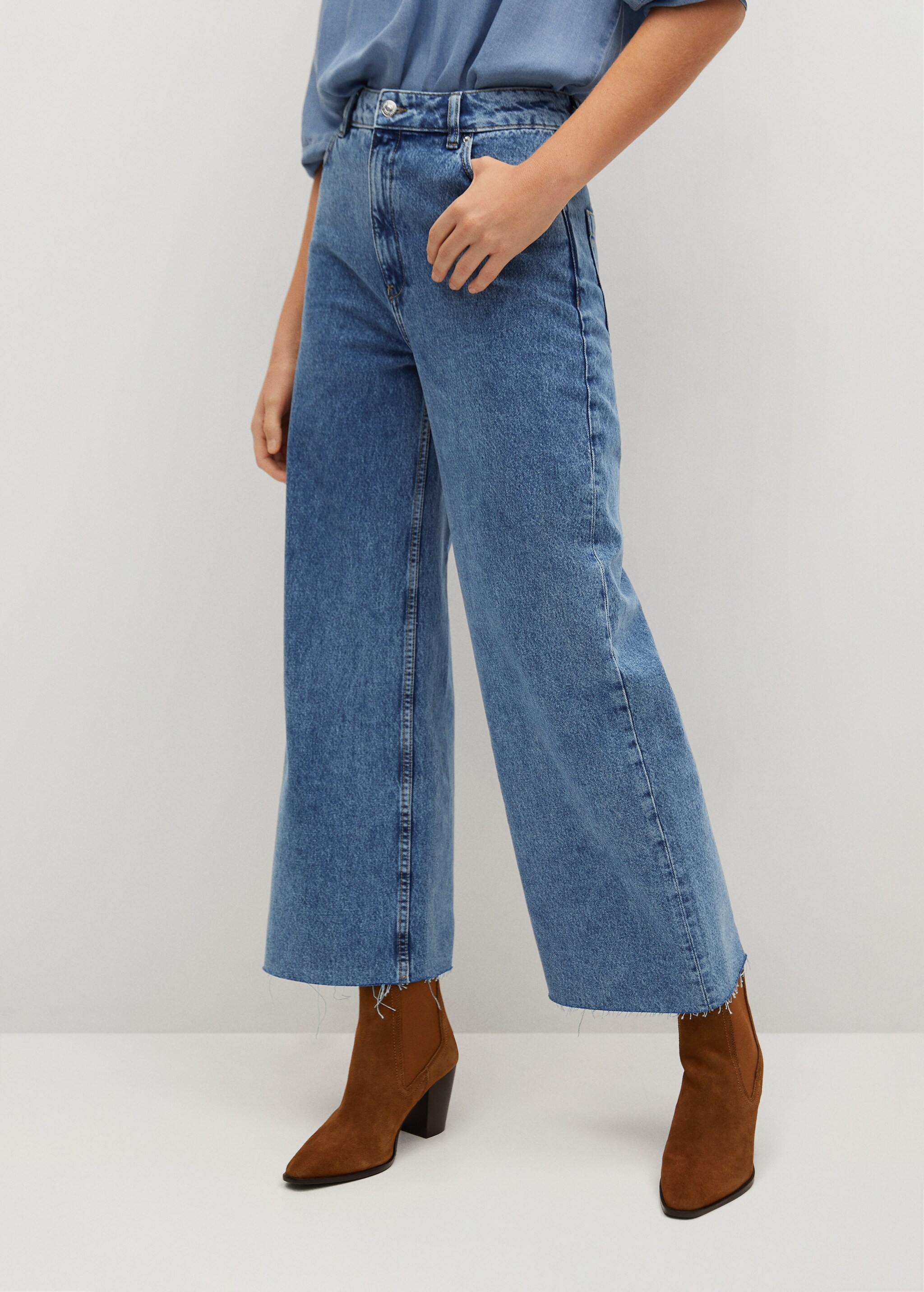 Jeans culotte high waist - Medium plane
