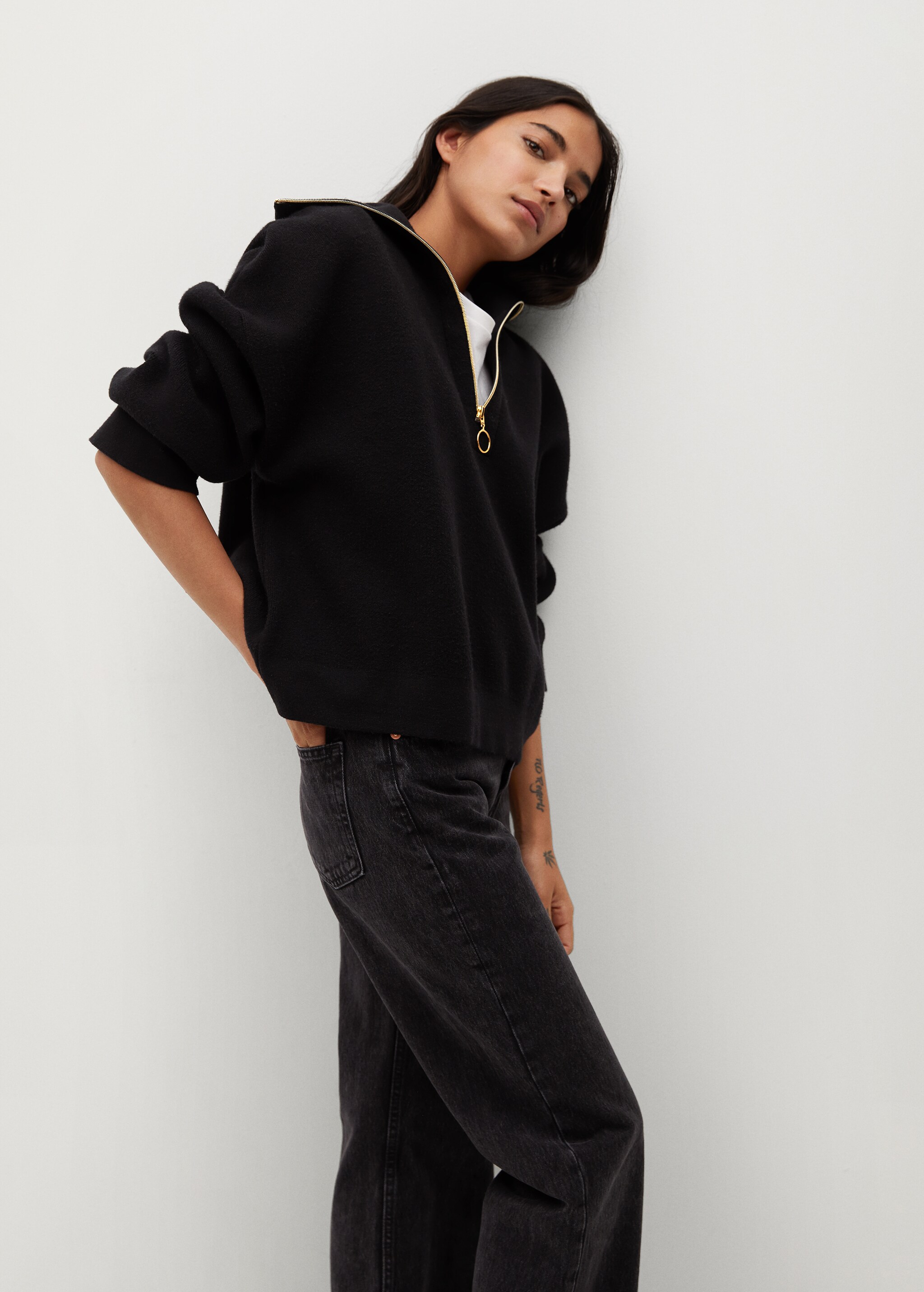 High-waist wideleg jeans - Details of the article 1