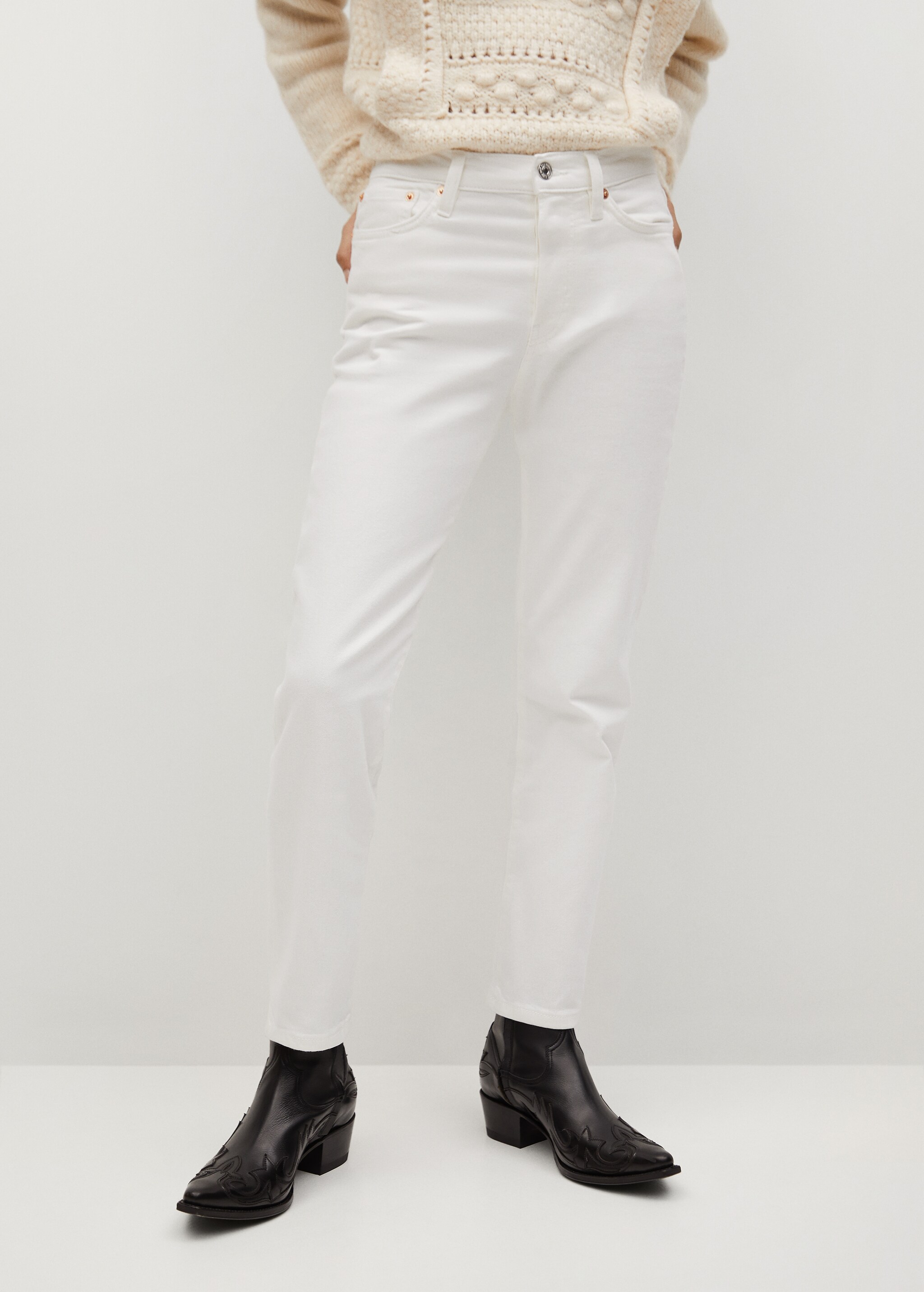 Ankle-length straight-fit jeans - Medium plane