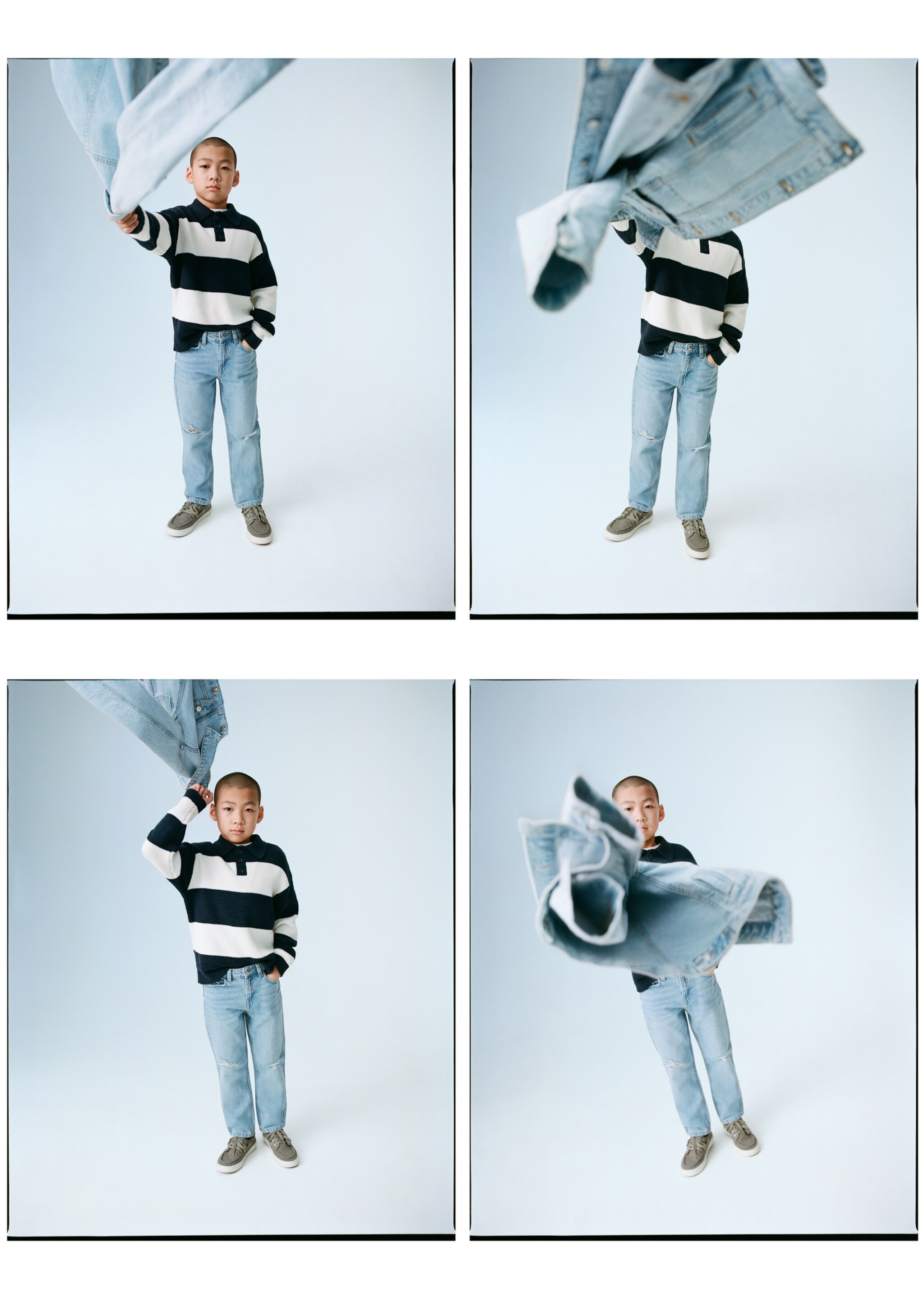 Decorative ripped jeans - Details of the article 5, Medium Blue. Ref: 87002900-00.