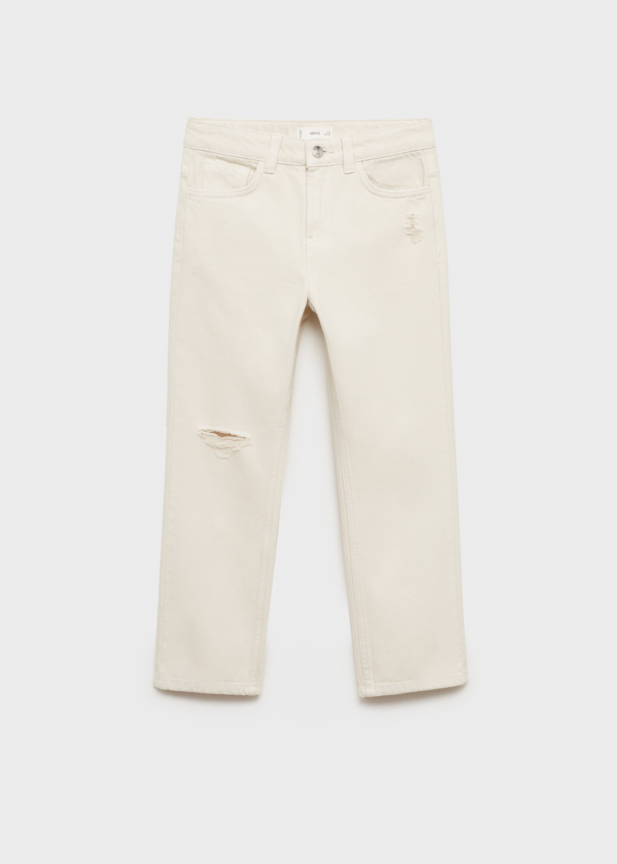 Ripped straight jeans - Article without model, Sand. Ref: 87002901-00.