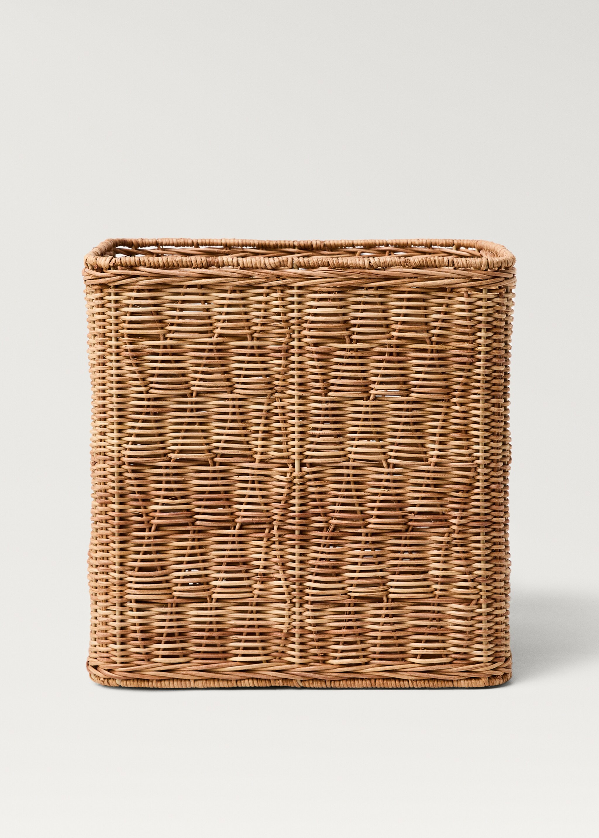 Medium square rattan basket - Article without model, Brown. Ref: 87002905-00.