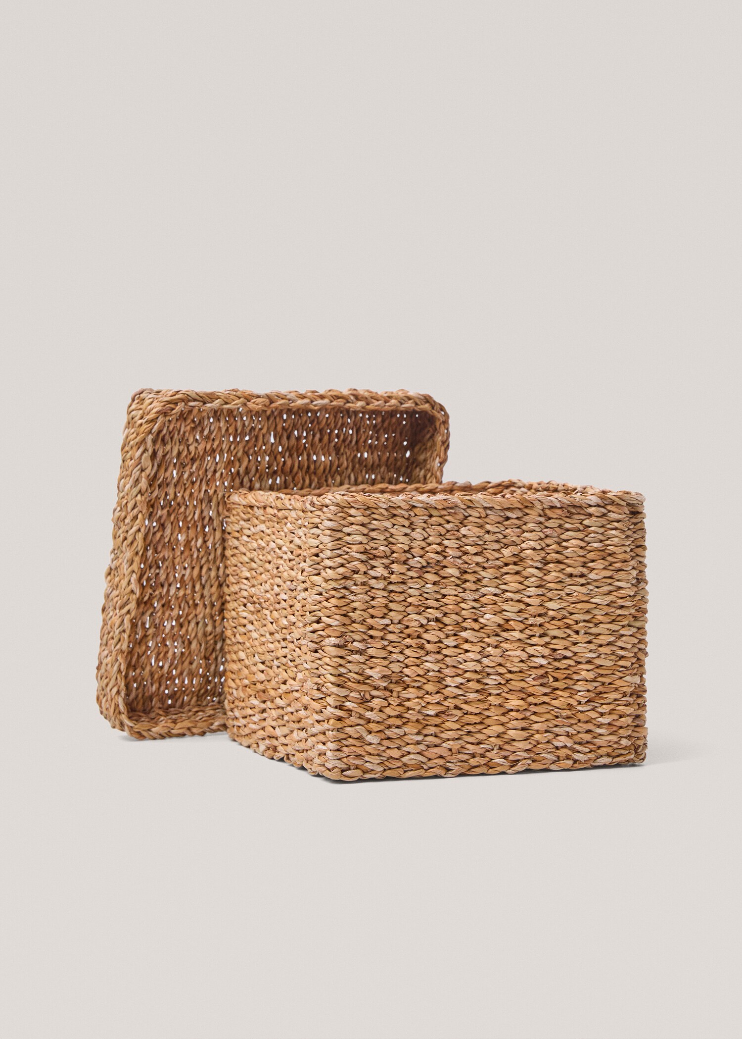 Medium square seagrass basket with lid - Details of the article 1