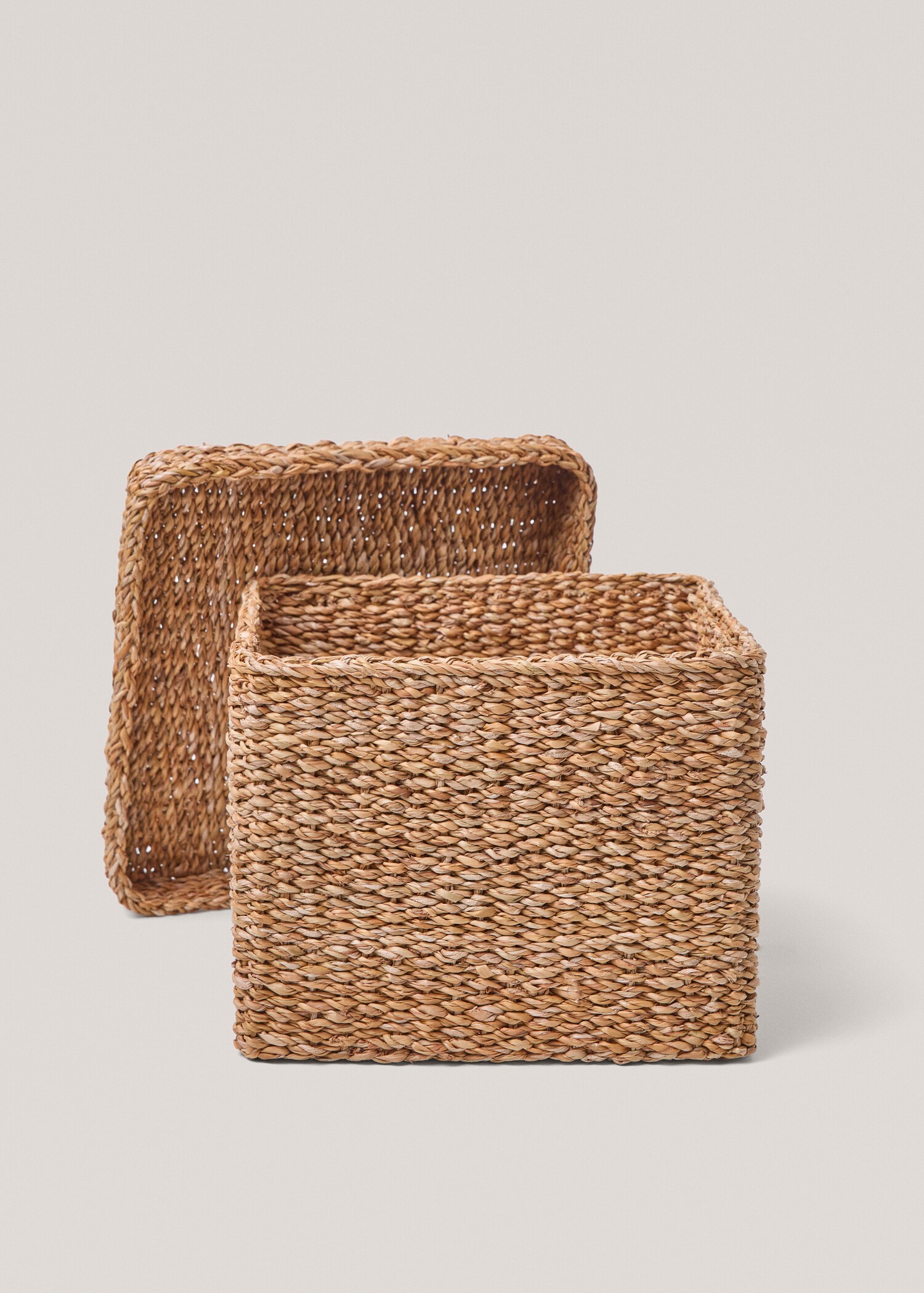 Large square seagrass basket with lid - Details of the article 2