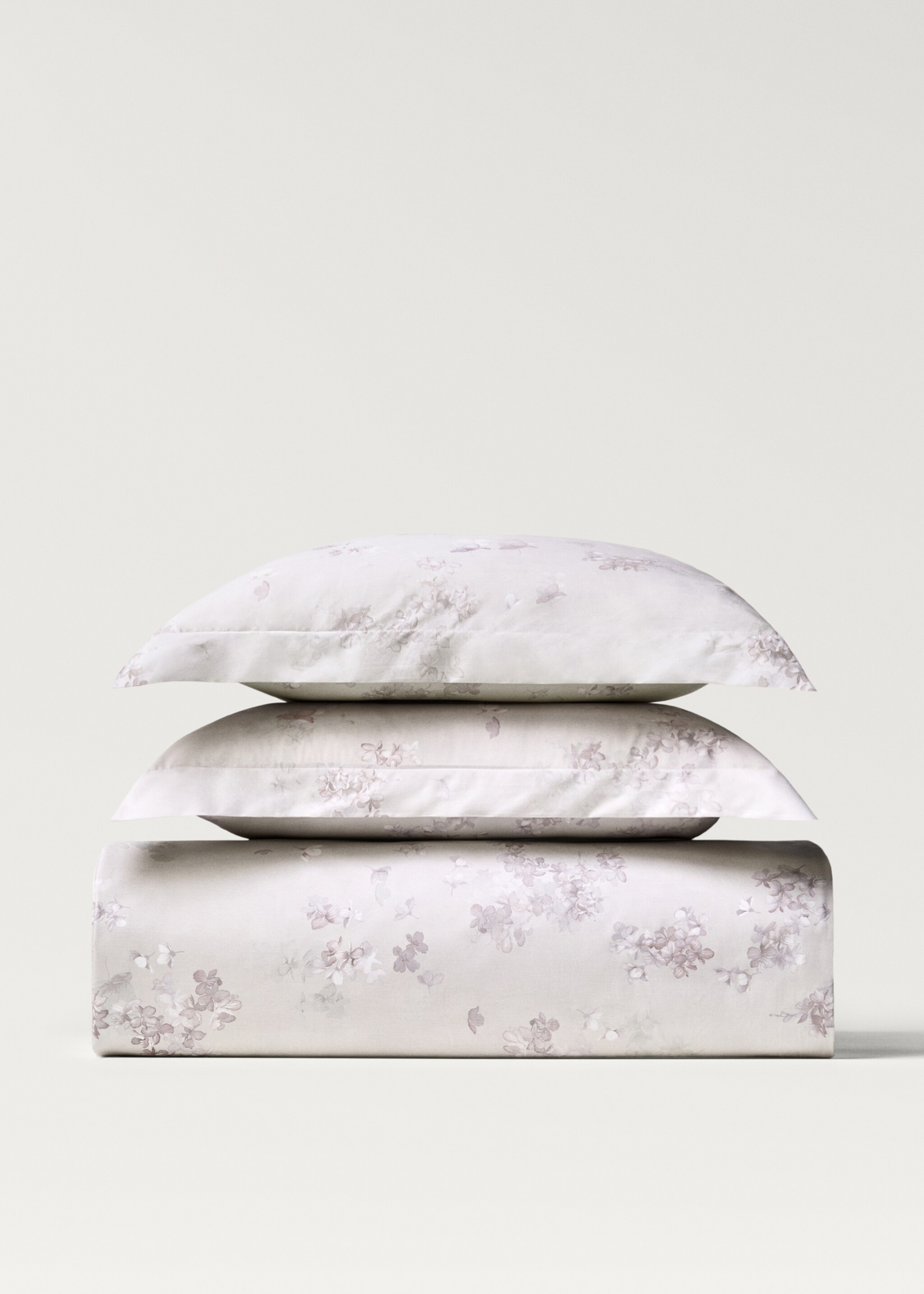 Percale cotton romantic floral-print duvet cover King bed - Article without model, Forest Green. Ref: 87002936-00.